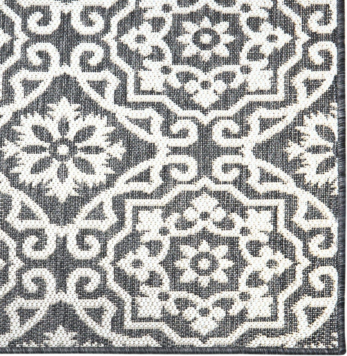 Nicole Miller New York Patio Country Danica Geometric Indoor/Outdoor Area Rug, Black/Grey