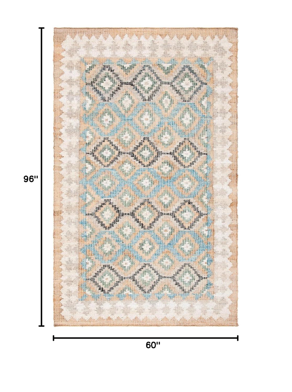 Kilim KLM756 Hand Woven Area Rug - Blue/Ivory - 5'x8' - Safavieh.