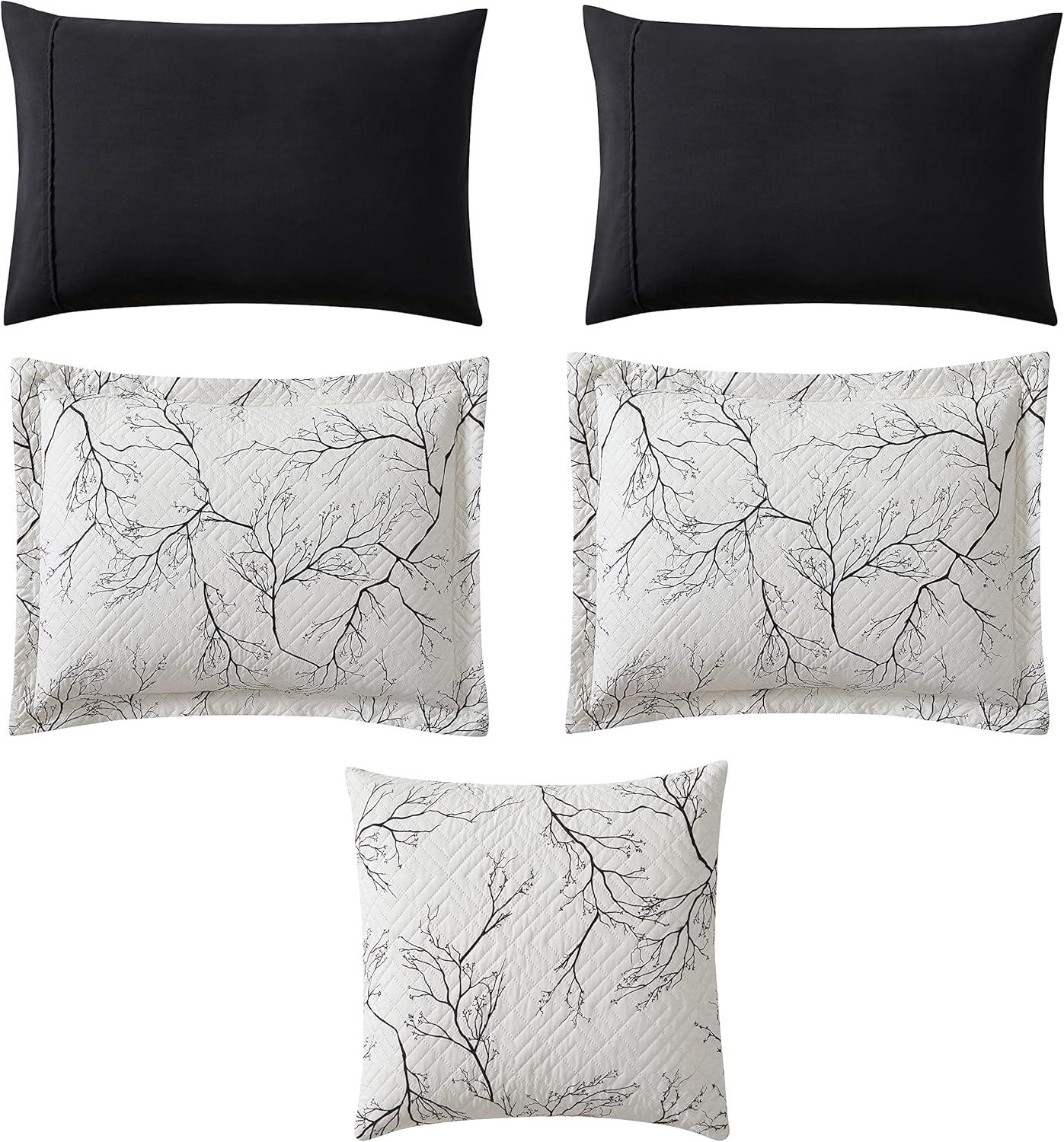 Queen Size Microfiber Branches Printed Bedding Set