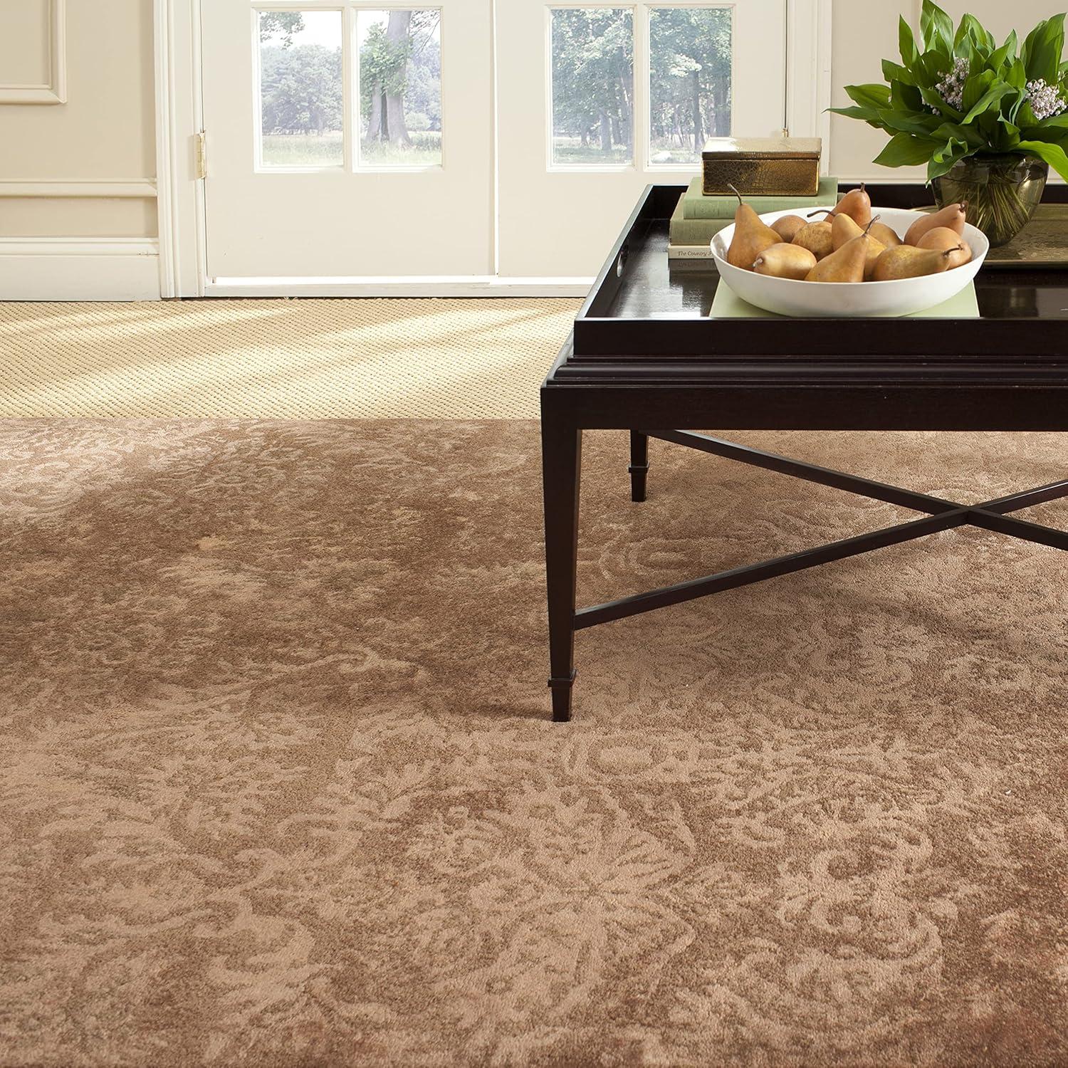 Martha Stewart Hand Tufted Viscos/Wool Damask Rug in Mahogany