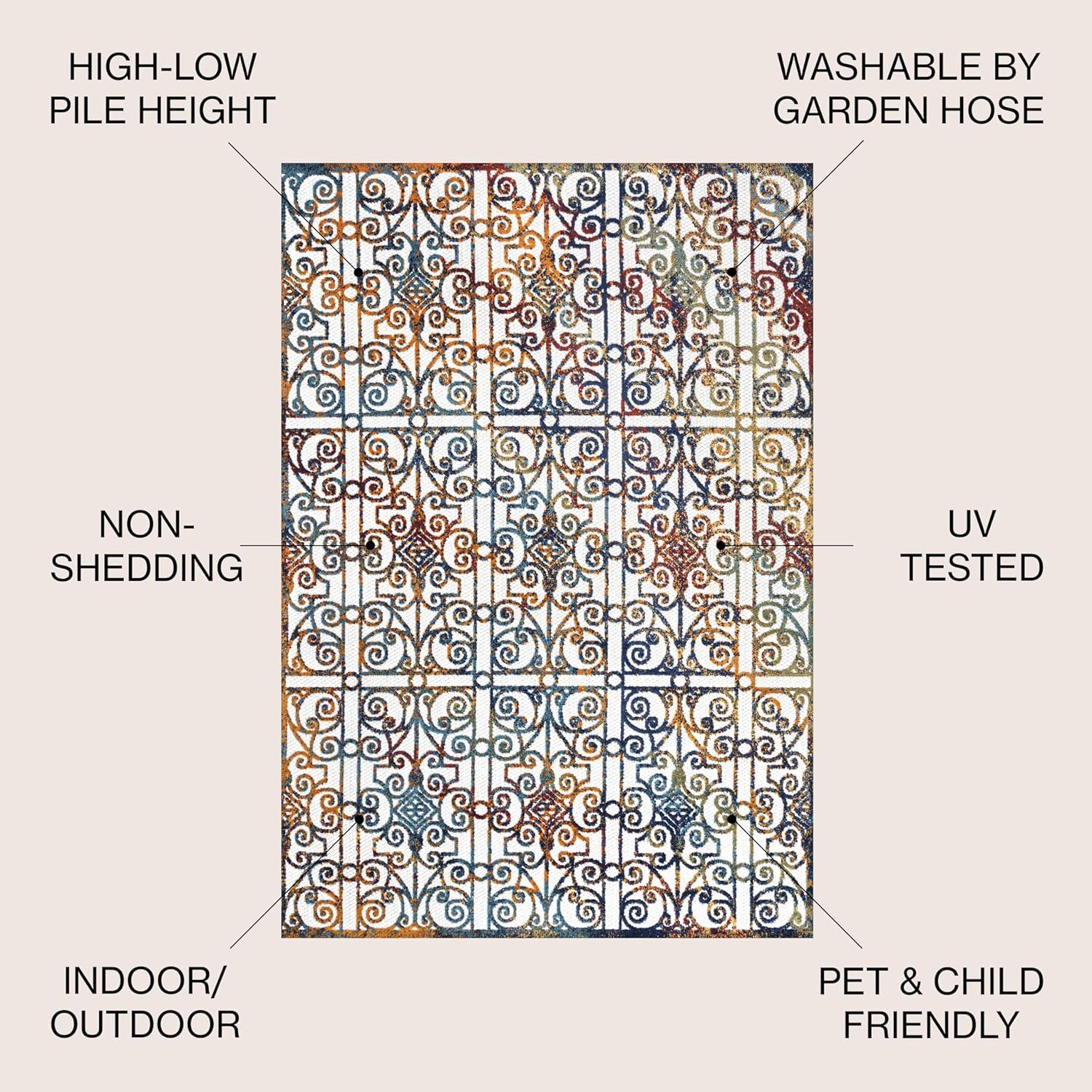 Cetara Ornate Trellis Indoor/Outdoor Runner Rug - JONATHAN Y