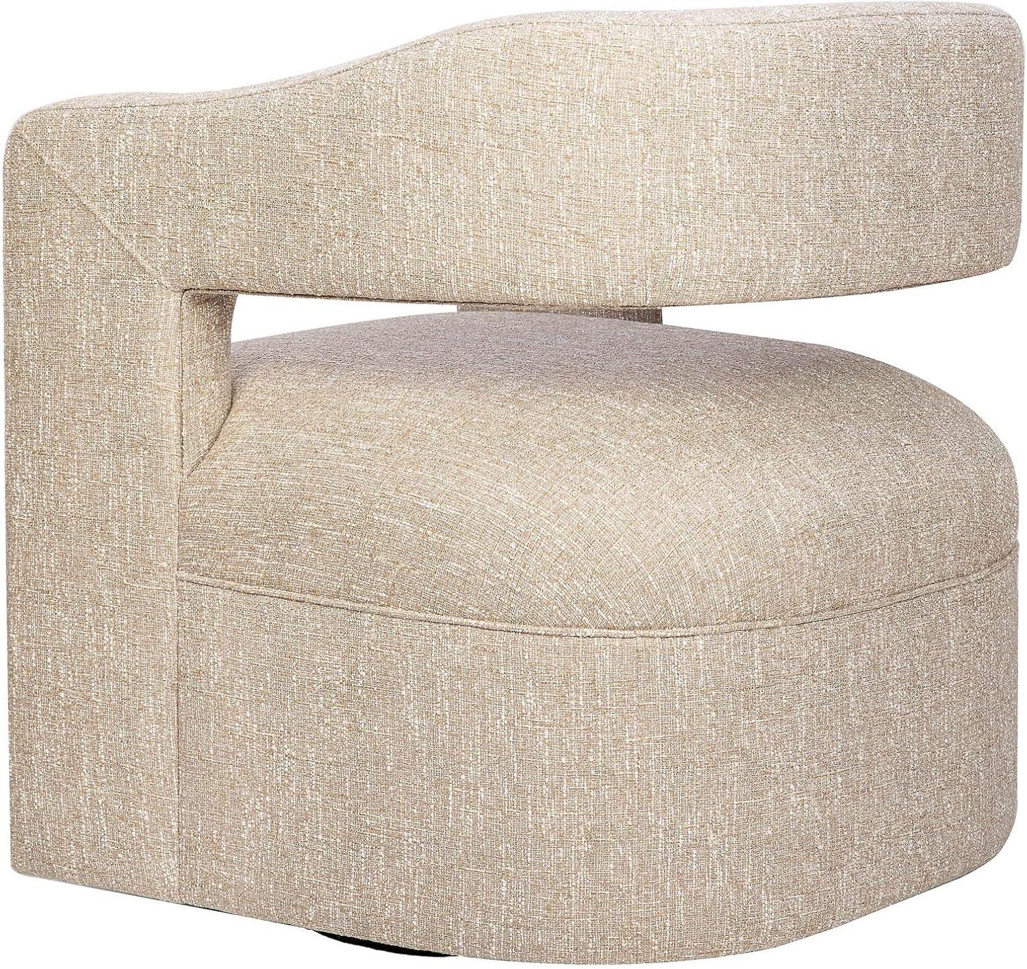 Jofran Lexy Modern Sculpted Curved Upholstered Swivel Accent Chair