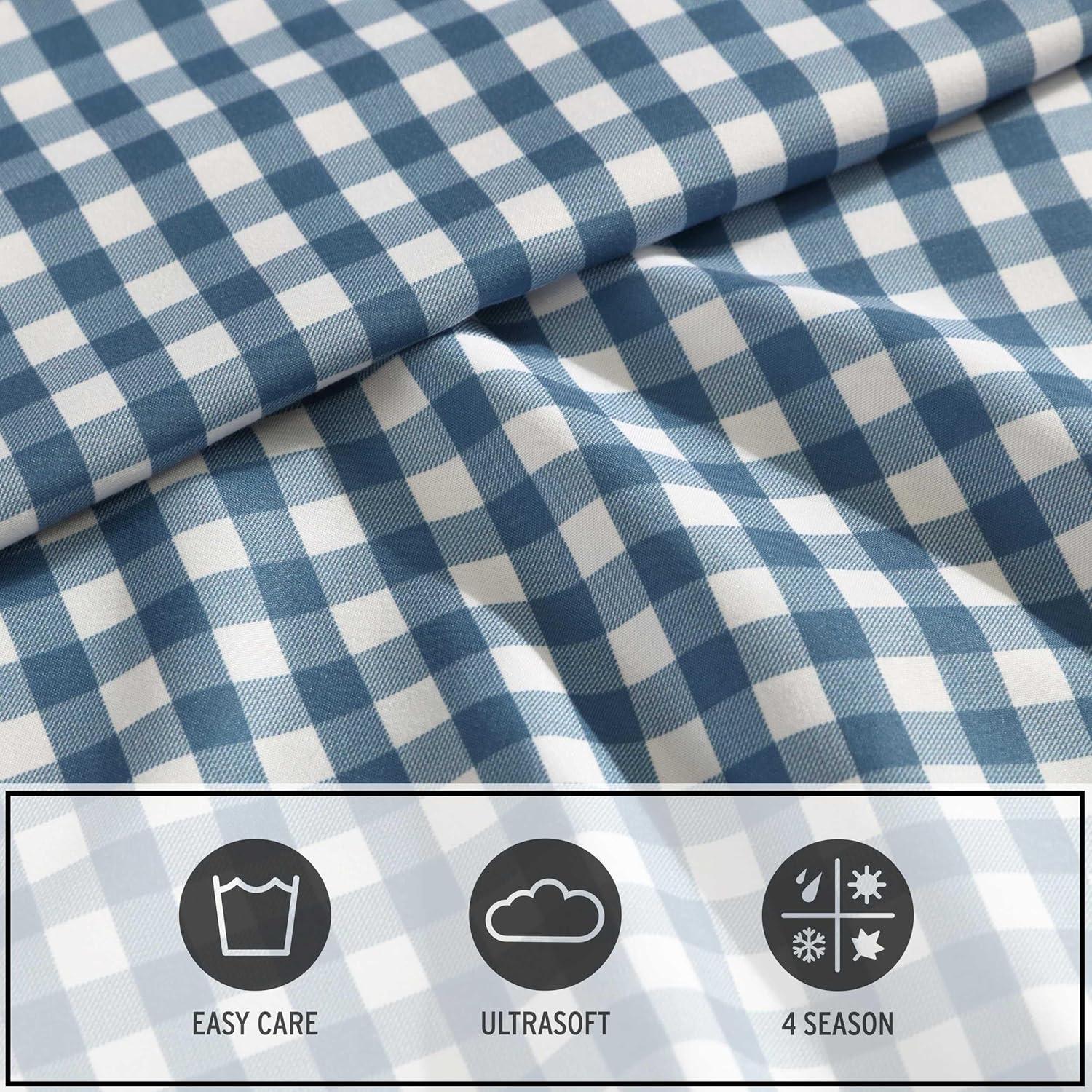 Eddie Bauer Preston Check Blue Twin Xl Sheet Set