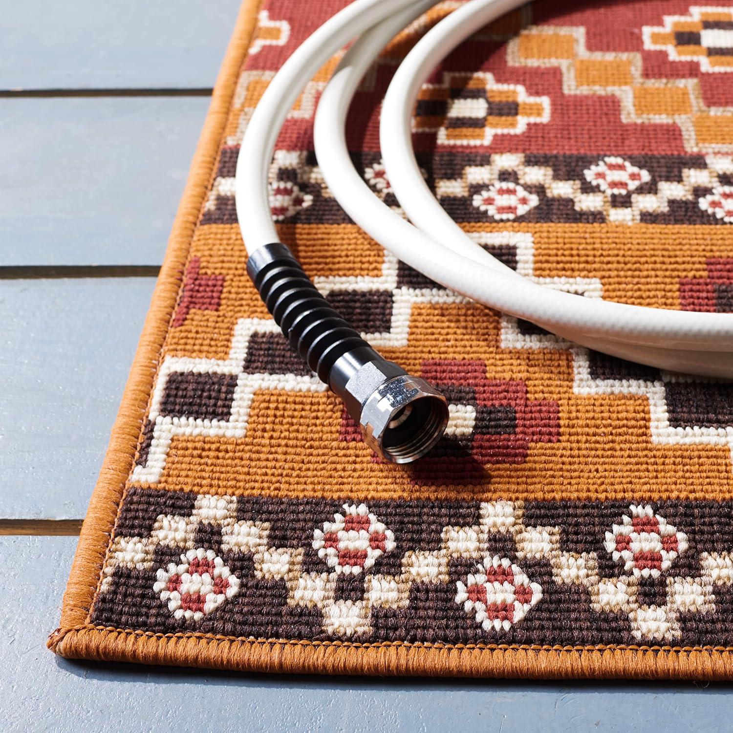 Veranda VER095 Power Loomed Indoor/Outdoor Area Rug - Rust/Red - 6'7"x9'6" - Safavieh.