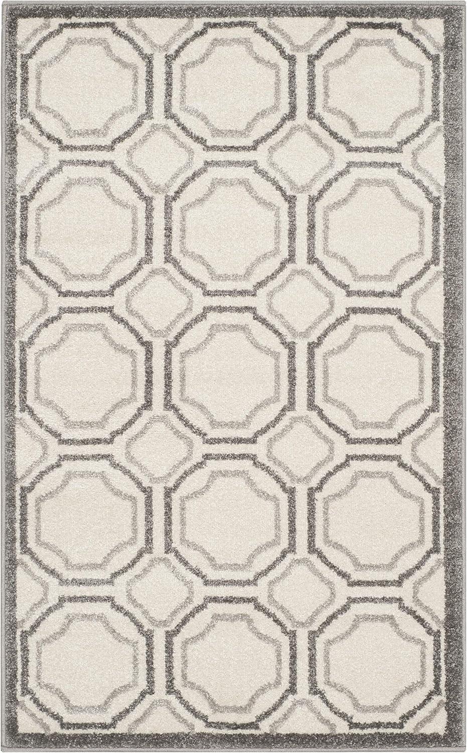 SAFAVIEH Amherst Winnie Geometric Area Rug, Ivory/Light Grey, 9' x 12'