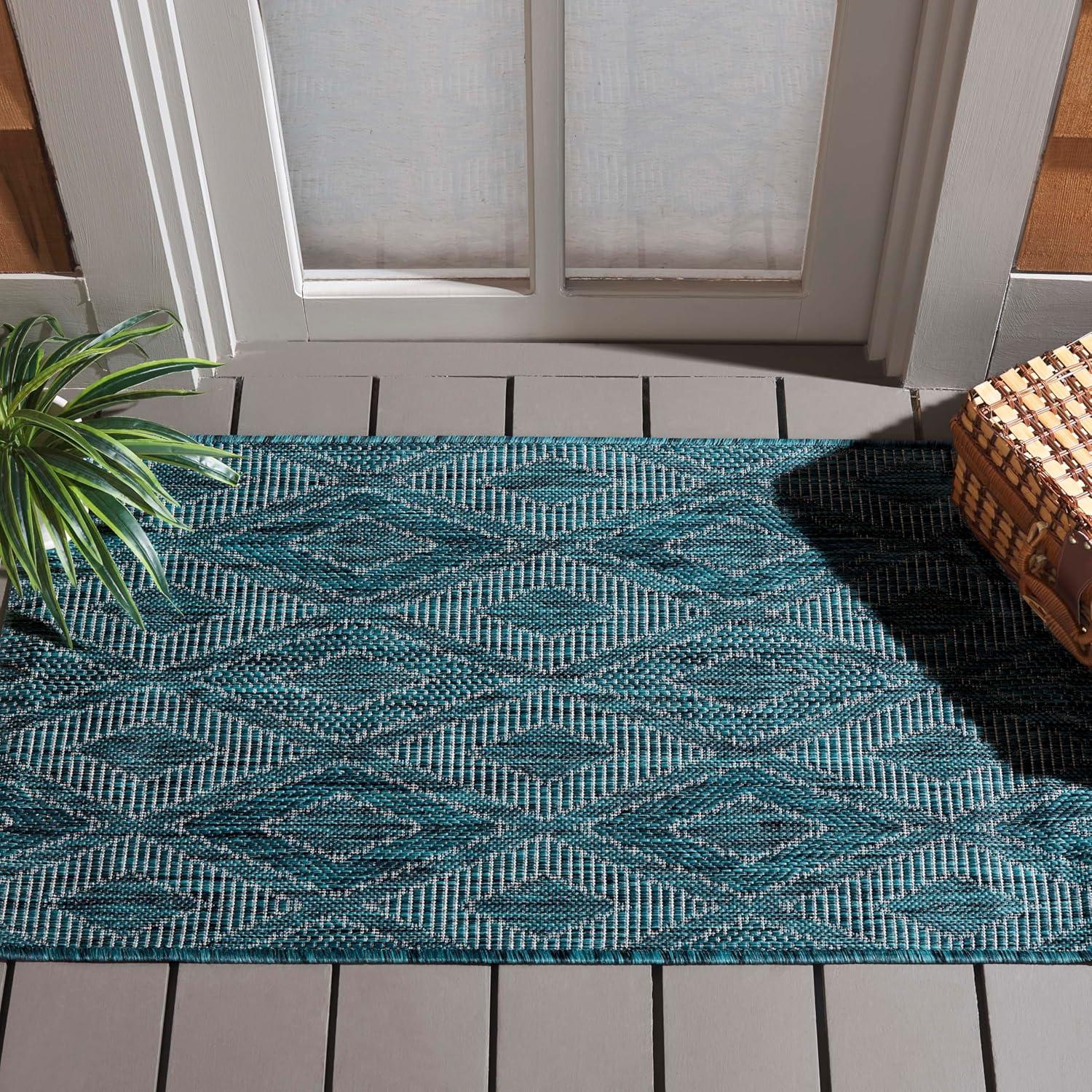 Courtyard CY8522 Power Loomed Indoor and Outdoor Accent Rug - Navy/Navy - 2'x3'7" - Safavieh