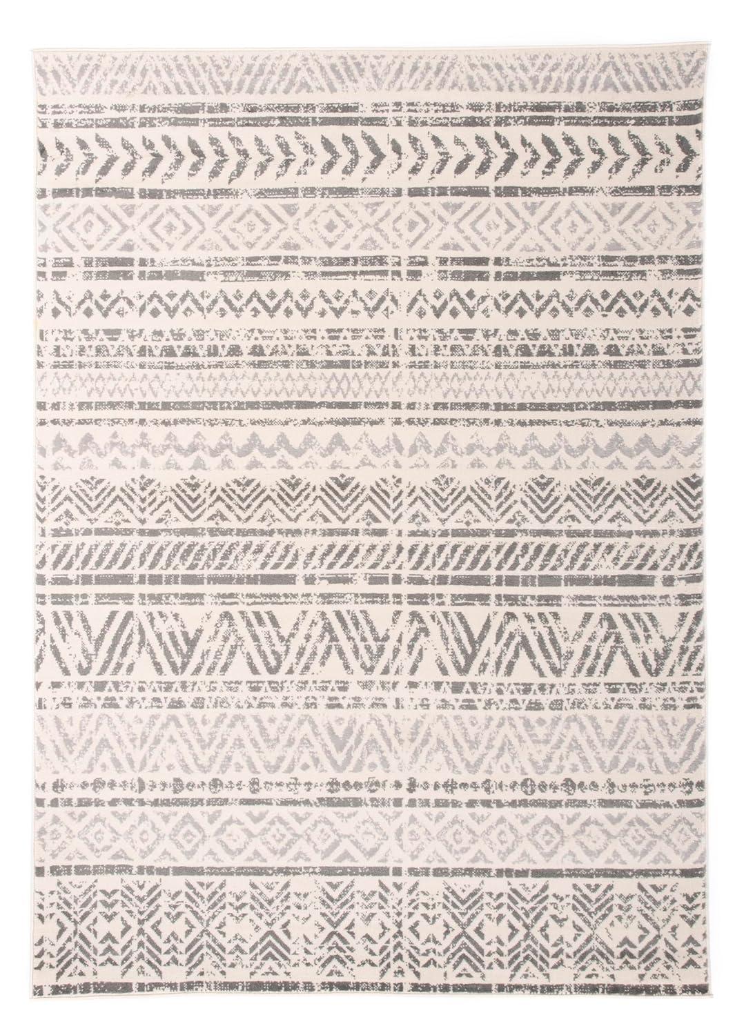 World Rug Gallery Geometric Distressed Bohemian Area Rug - Gray 12'x15'