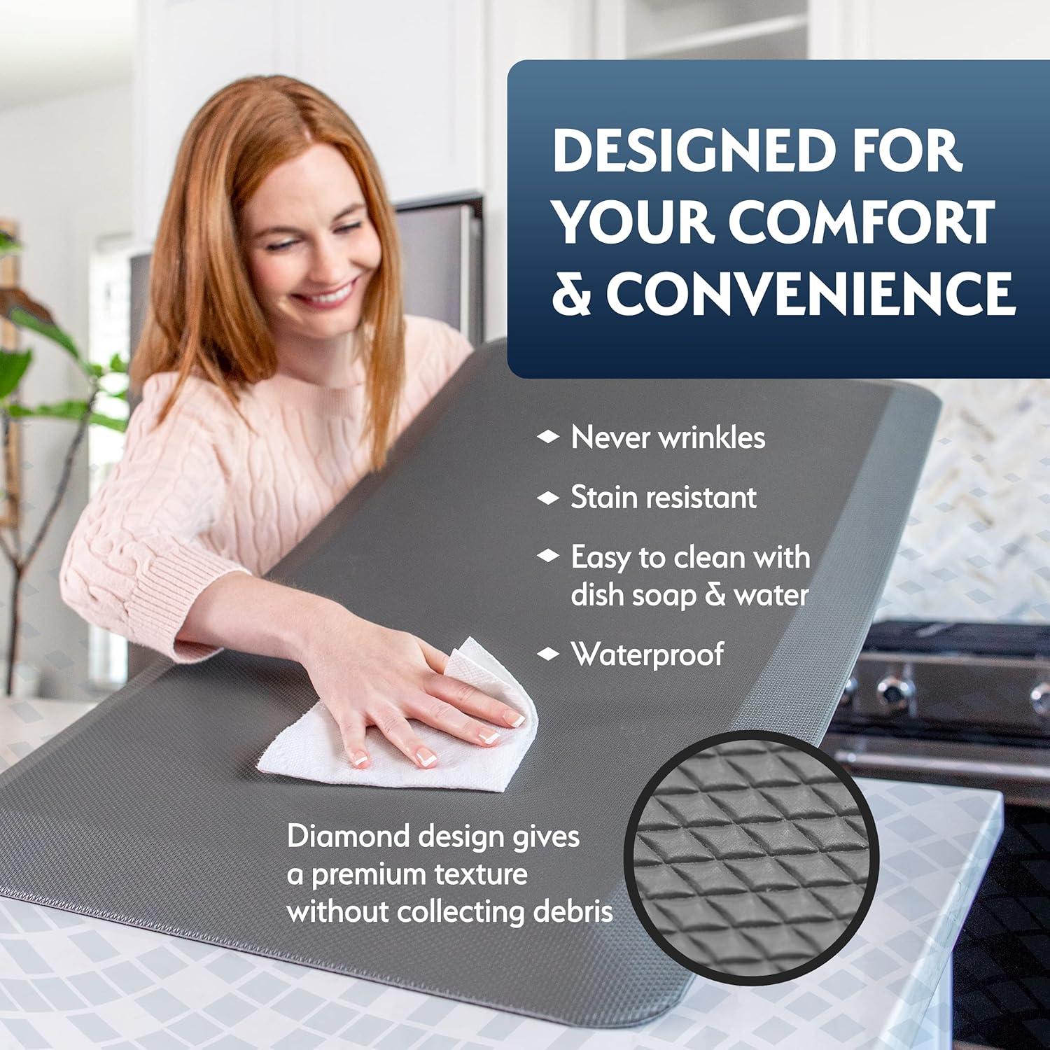 Sky Solutions Anti Fatigue Cushioned 3/4 Inch Floor Mat, 20" x 39", Gray