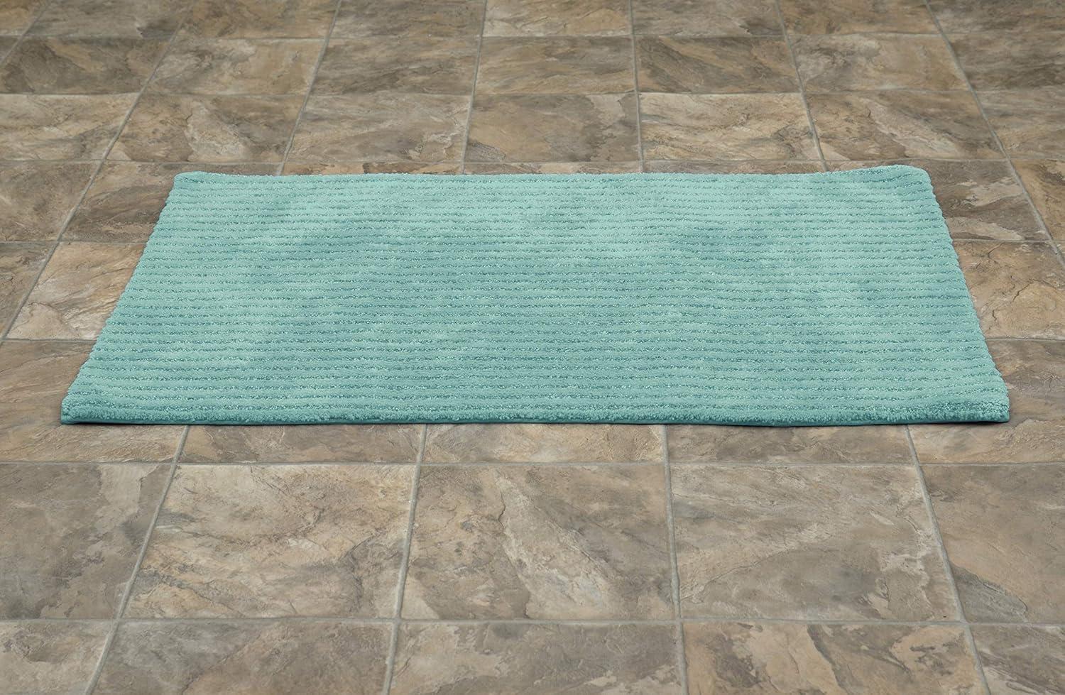 24"x40" Sheridan Plush Washable Nylon Bath Rug Sea foam - Garland