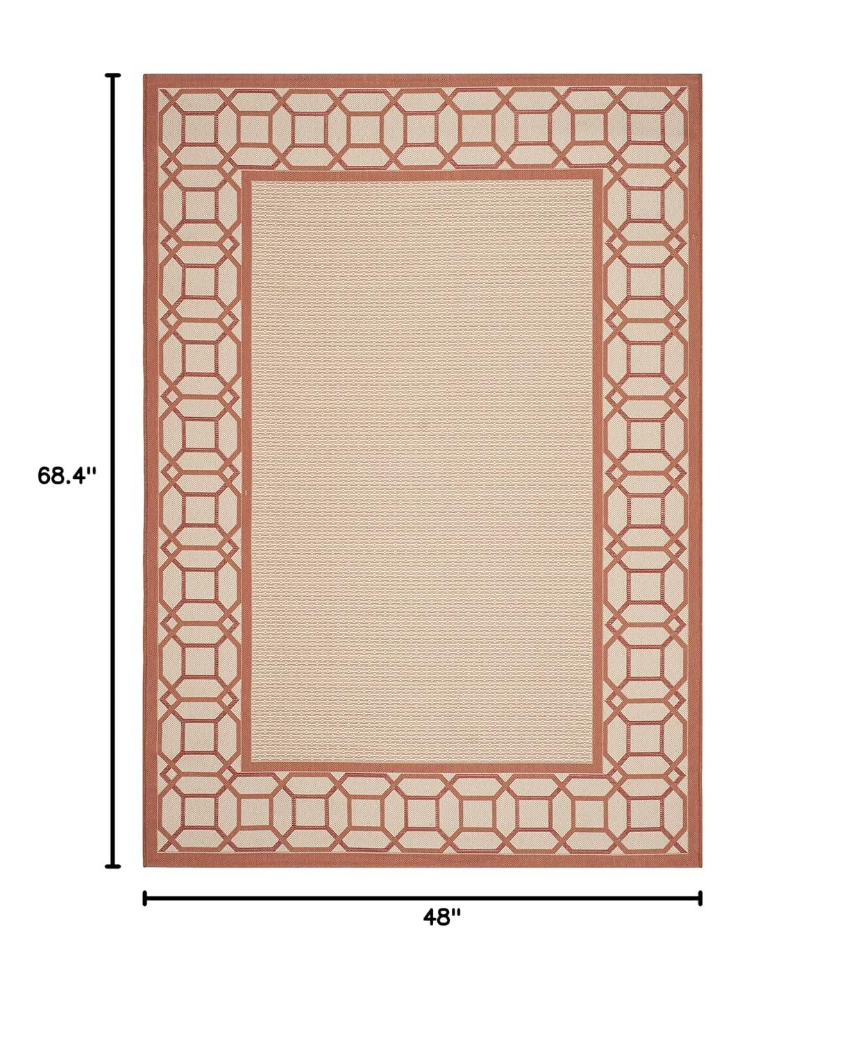 Martha Stewart Facet Border - MSR4266 - Indoor Power Loomed Area Rugs - Cinnamon Stick - 4'x5'7"