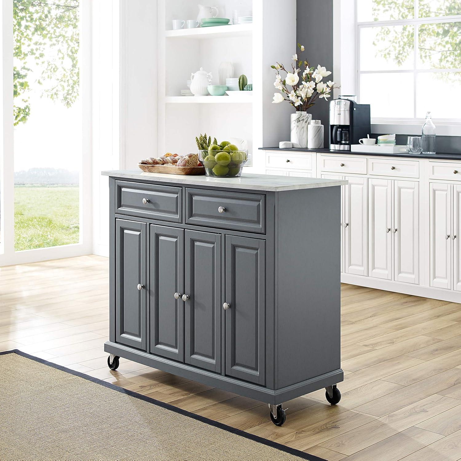 Avery Kitchen Cart - Crosley: Hardwood Brushed Nickel