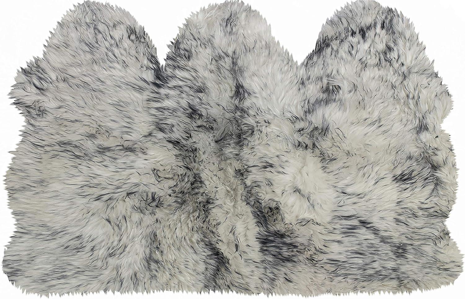 Natural New Zealand Sheepskin Trio Rug | Gradient grey | 3'x5'
