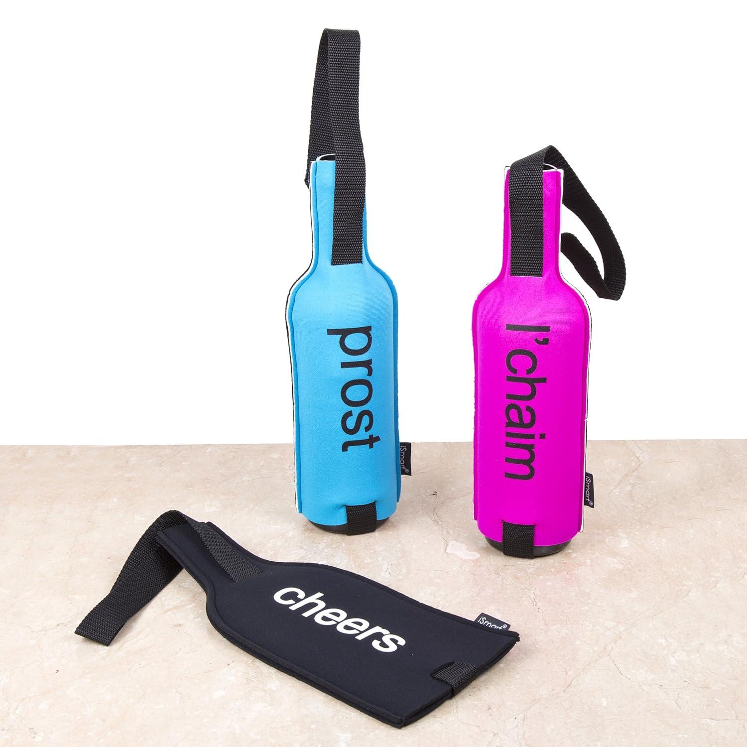 Creative Home Neoprene 1-Bottle Wine Carrier Bag, Pink