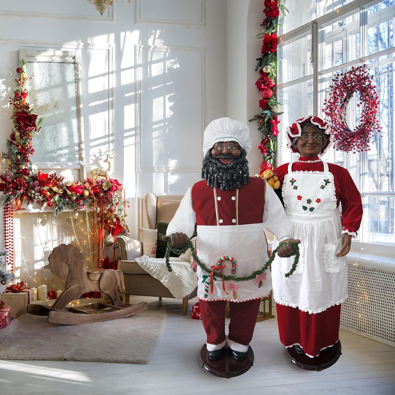 Fraser Hill Farm African American Dancing Mrs. Claus Animatronic, Indoor 58-in.