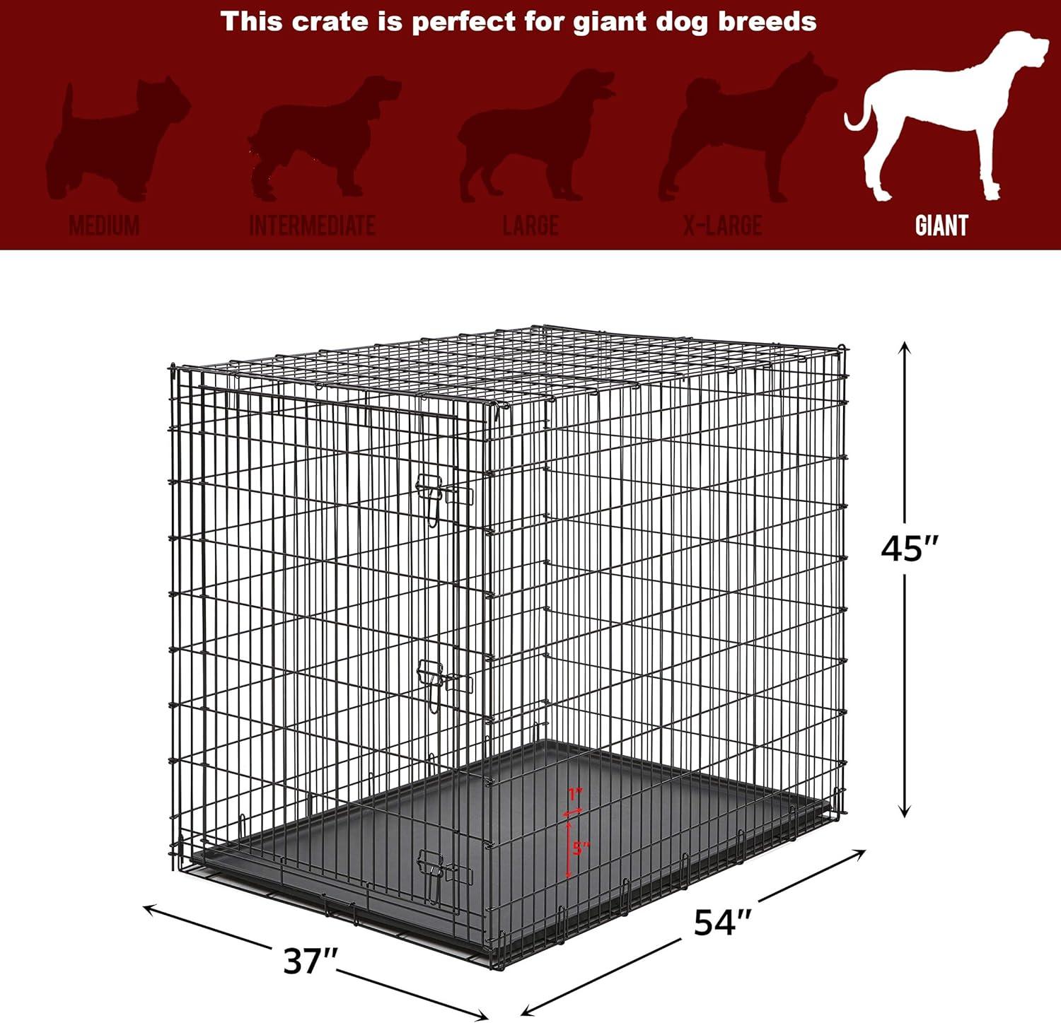 MidWest Homes For Pets XX-Large Single Door Metal Wire Dog Crate, 54"