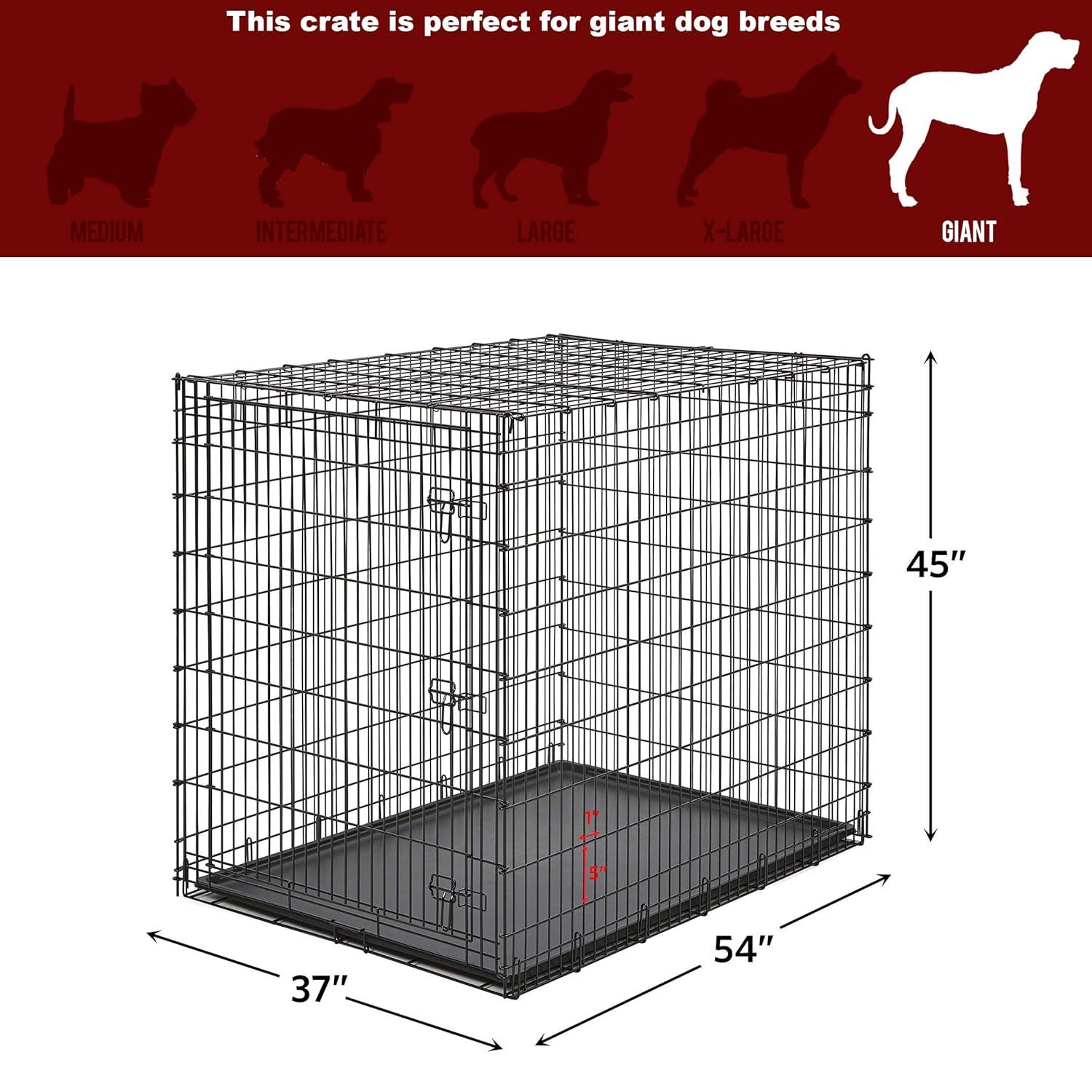MidWest Homes For Pets XX-Large Single Door Metal Wire Dog Crate, 54"