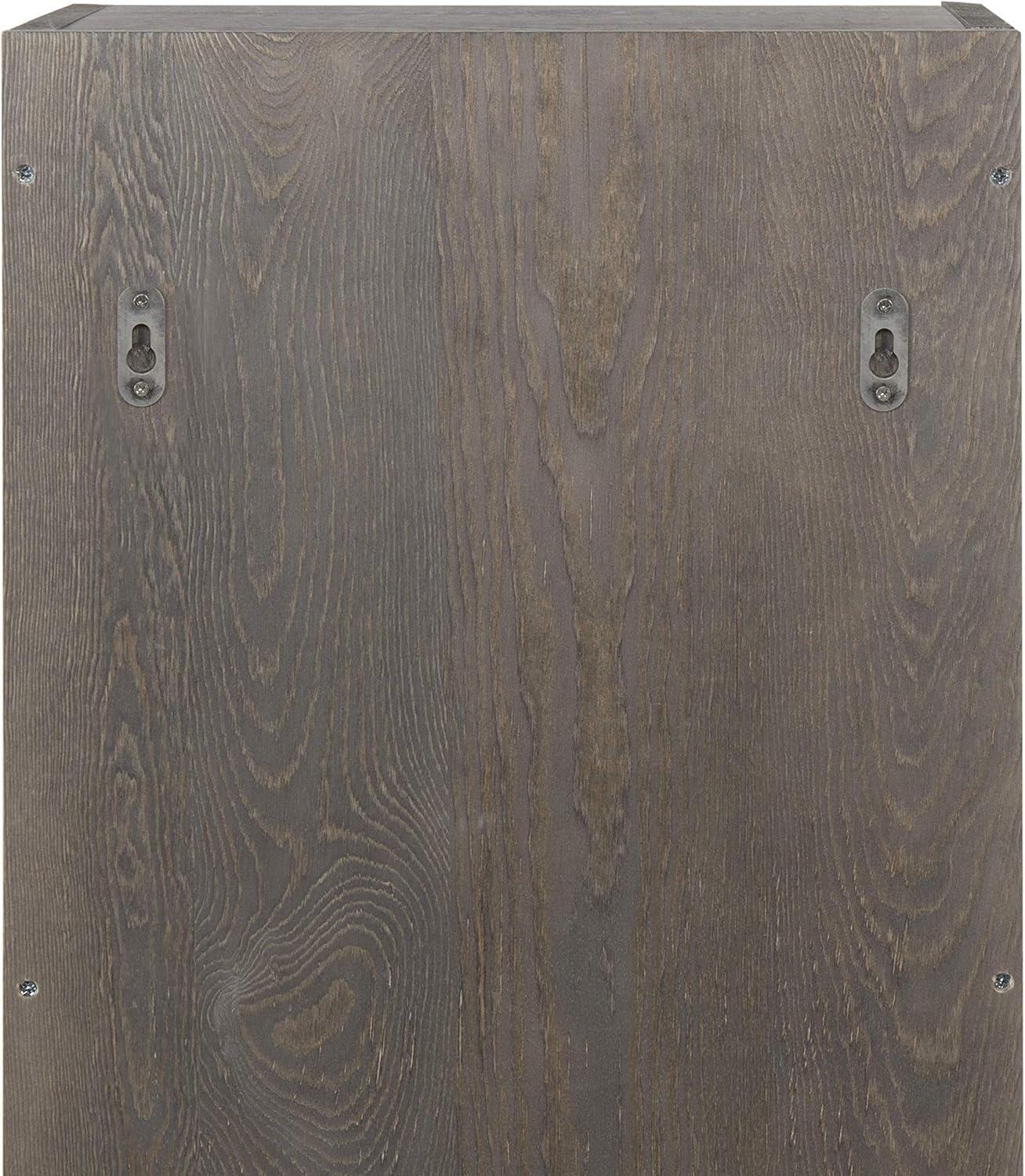 MyGift Wall-Mounted Vintage Gray Wood 3-Tier Yoga and Barre Mats Storage Rack