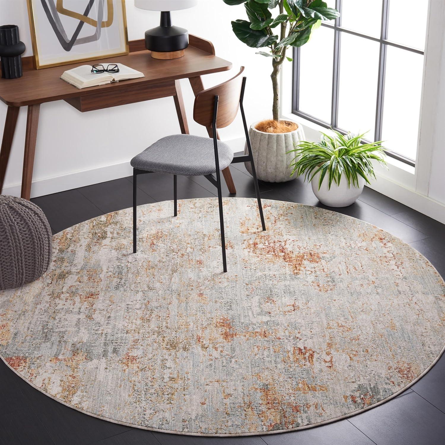 Adrianna ADN200 Machine Made Indoor Area Rug - Blue/Rust - 8'x10' - Safavieh