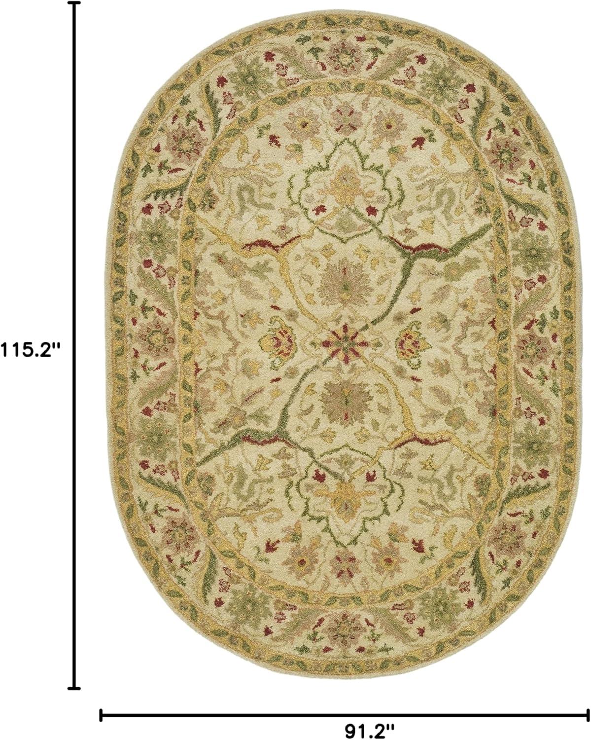 Antiquity AT14 Hand Tufted Indoor Area Rug - Ivory - 7'6"x9'6" Oval - Safavieh