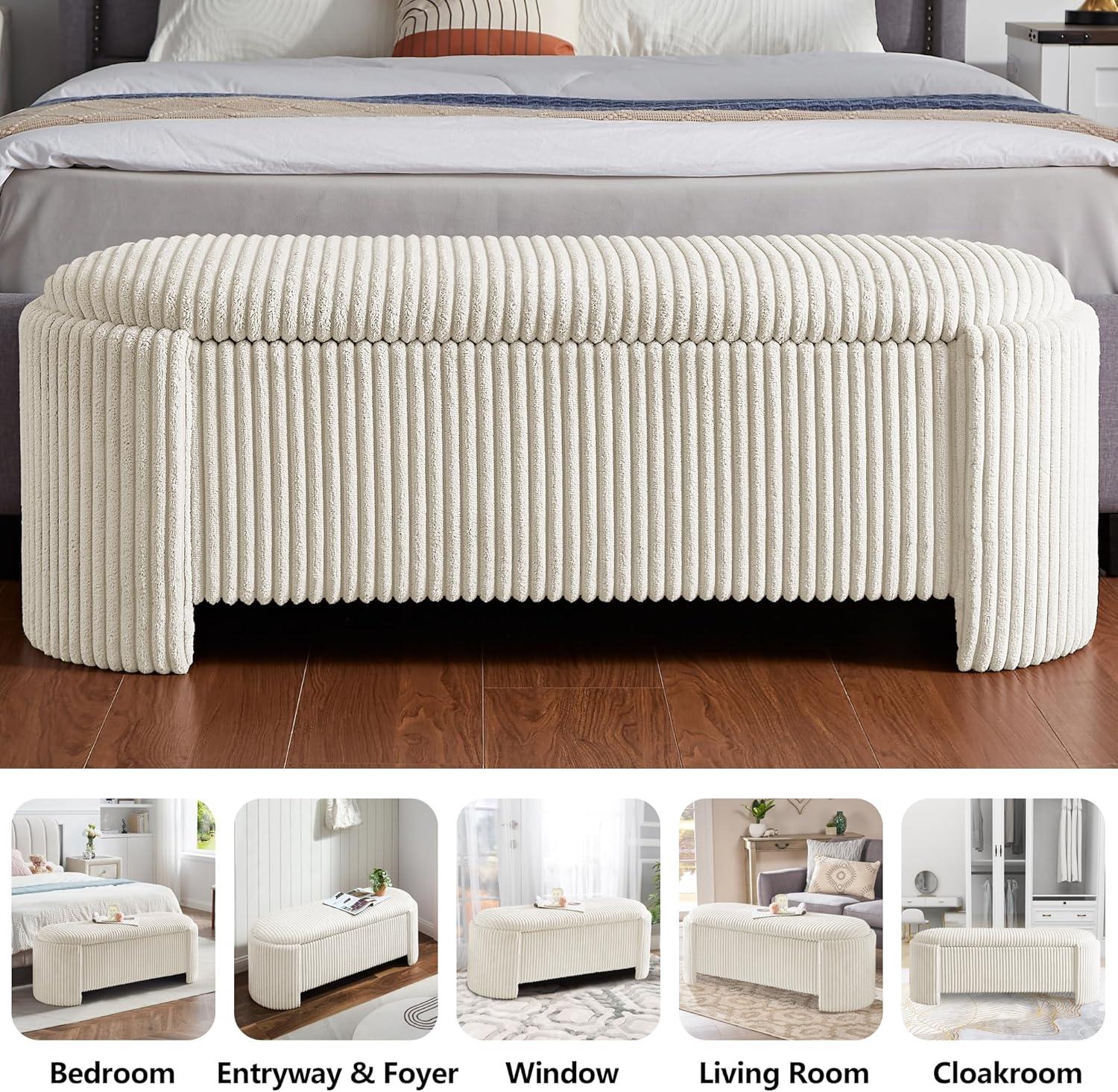 Nikoma Corduroy Upholstered Storage Bench