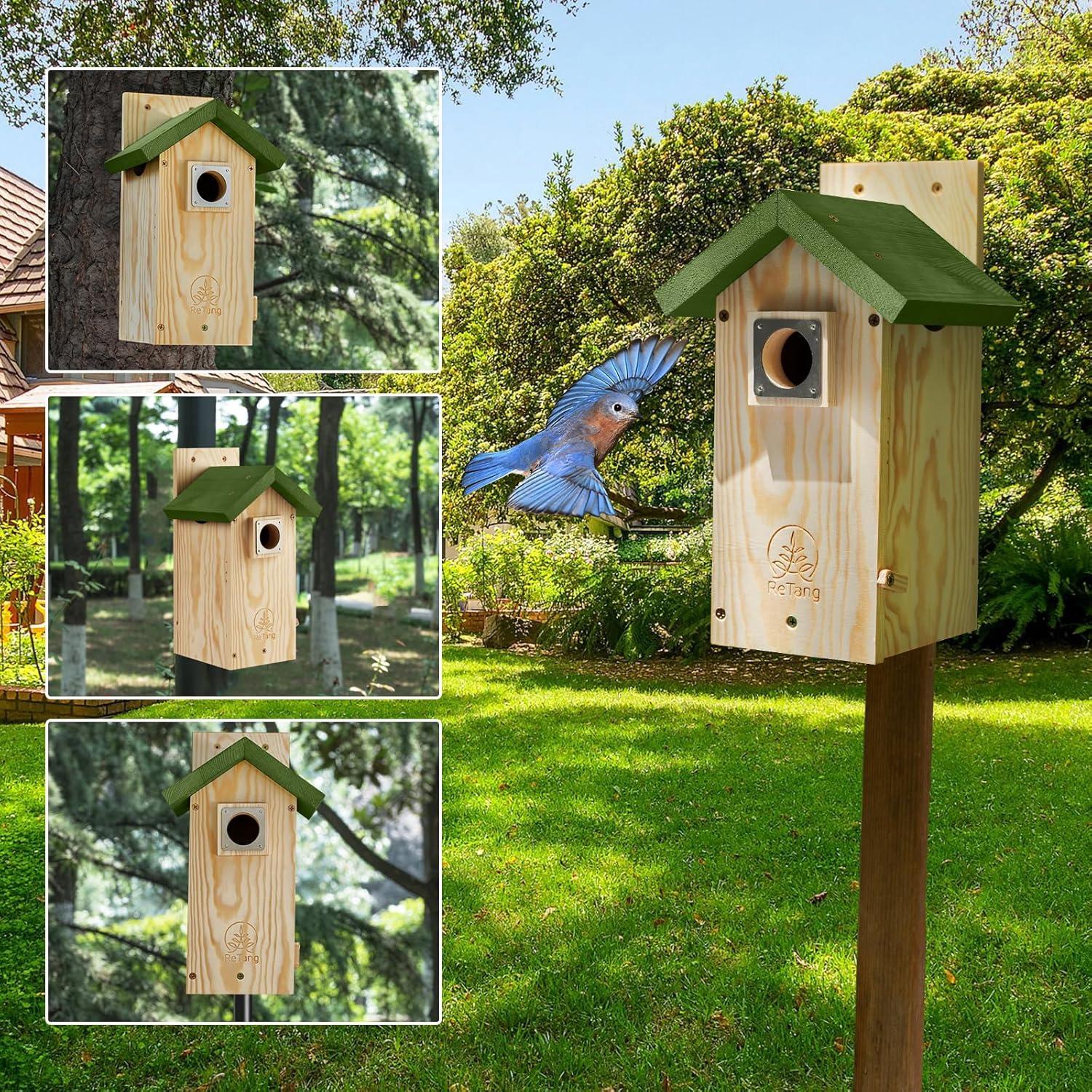 Wood Freestanding Decorative Bird Feeder