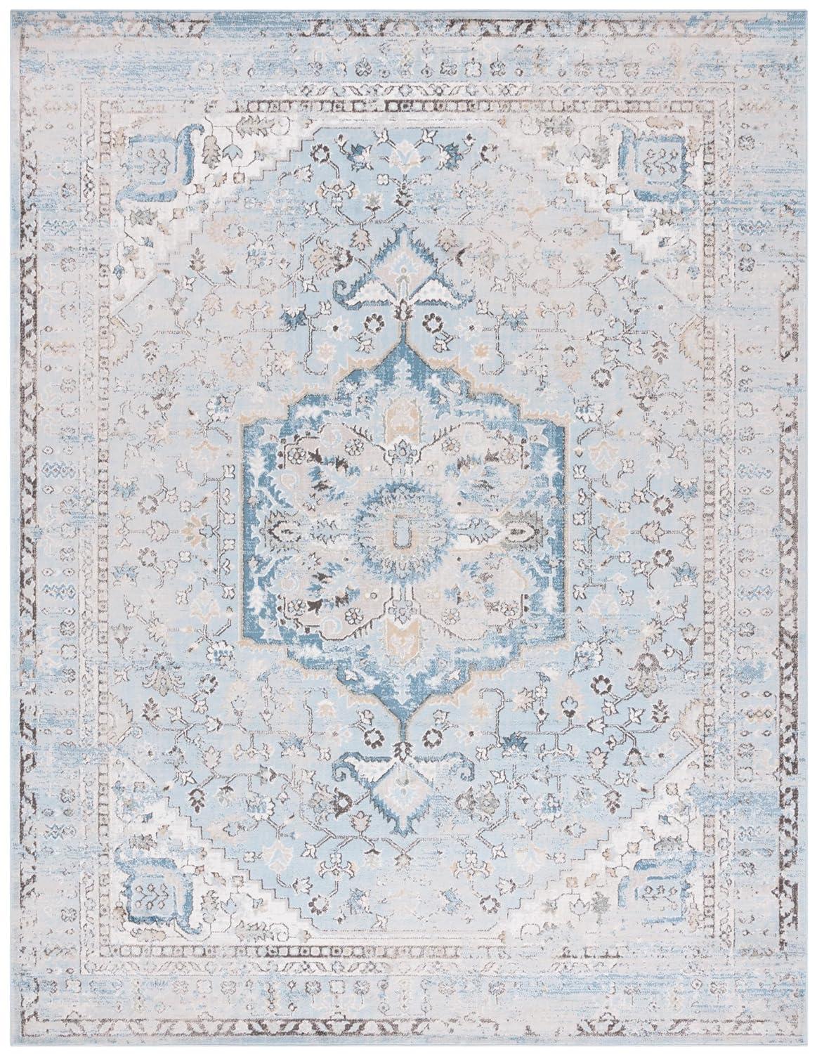 Isabella ISA936 Power Loomed Area Rug - Light Blue/Cream - 8'x10' - Safavieh