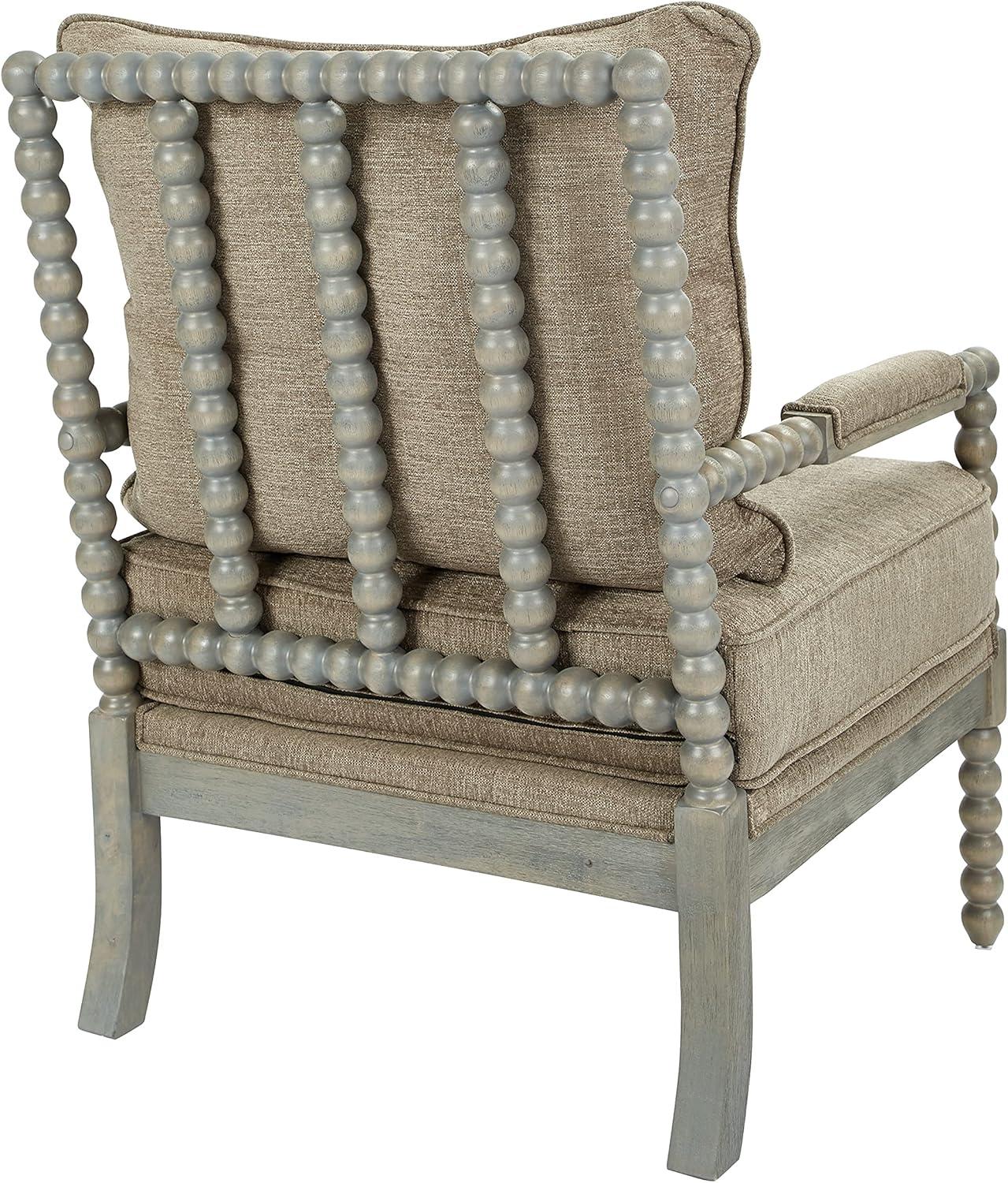 OSP Home Furnishings Abbott Chair in Dolphin Fabric with Brushed Grey Base K/D