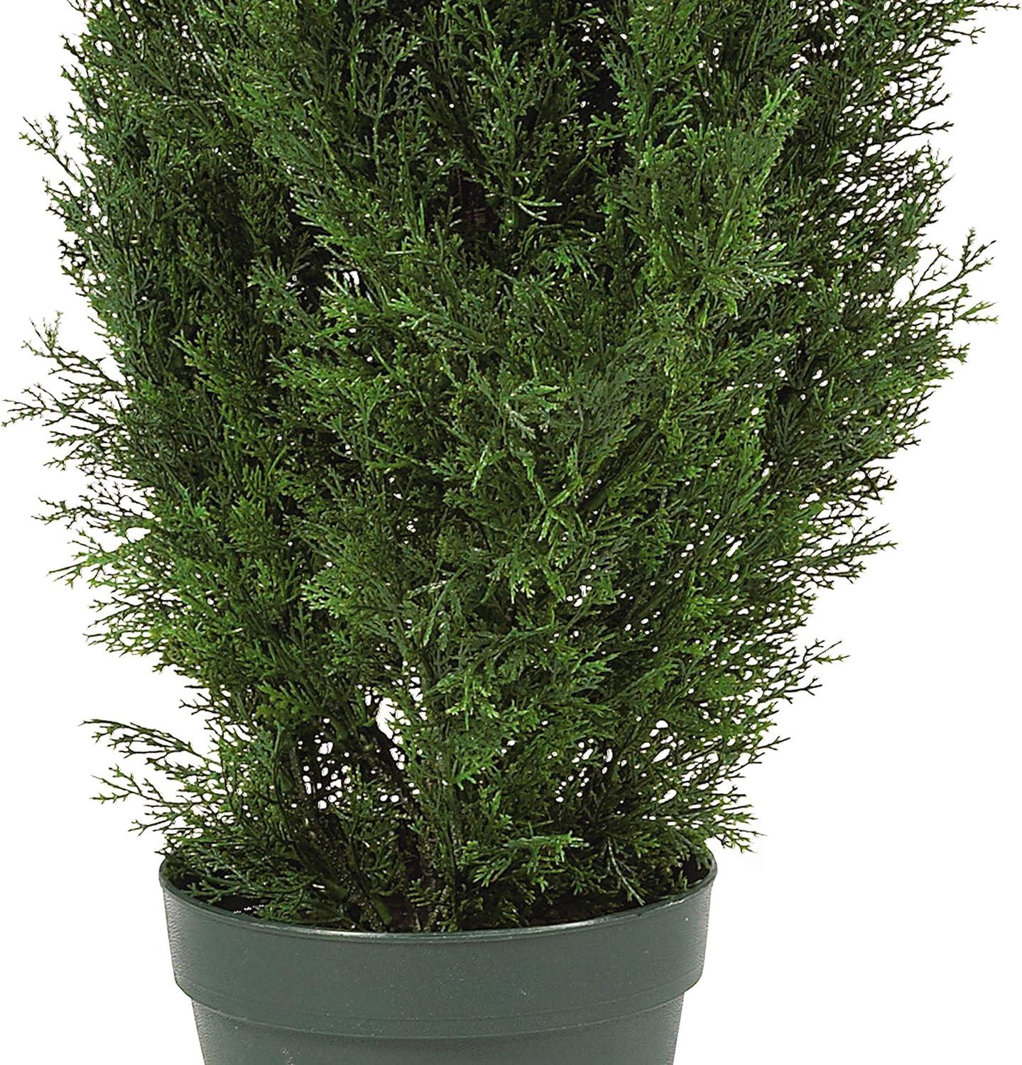 50" Green Silk Potted Outdoor Topiary