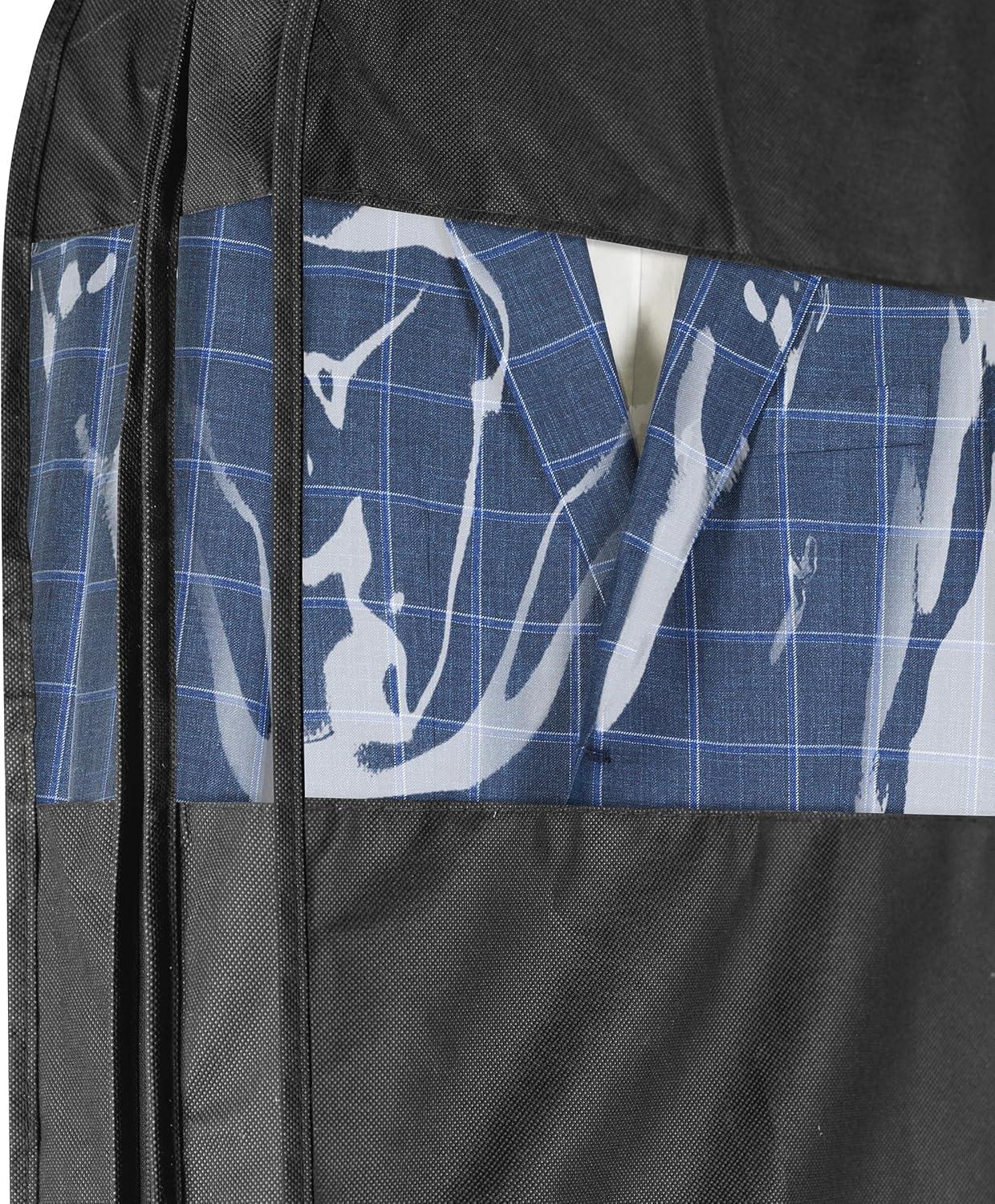 Fabric Garment Bag 42 Inch - Pack of 2 Hanging Clothing Storage Bags for Closet or Travel - Suit, Dress, Gown & Coat Protector with Zipper & Window - Dust Free Garment Covers