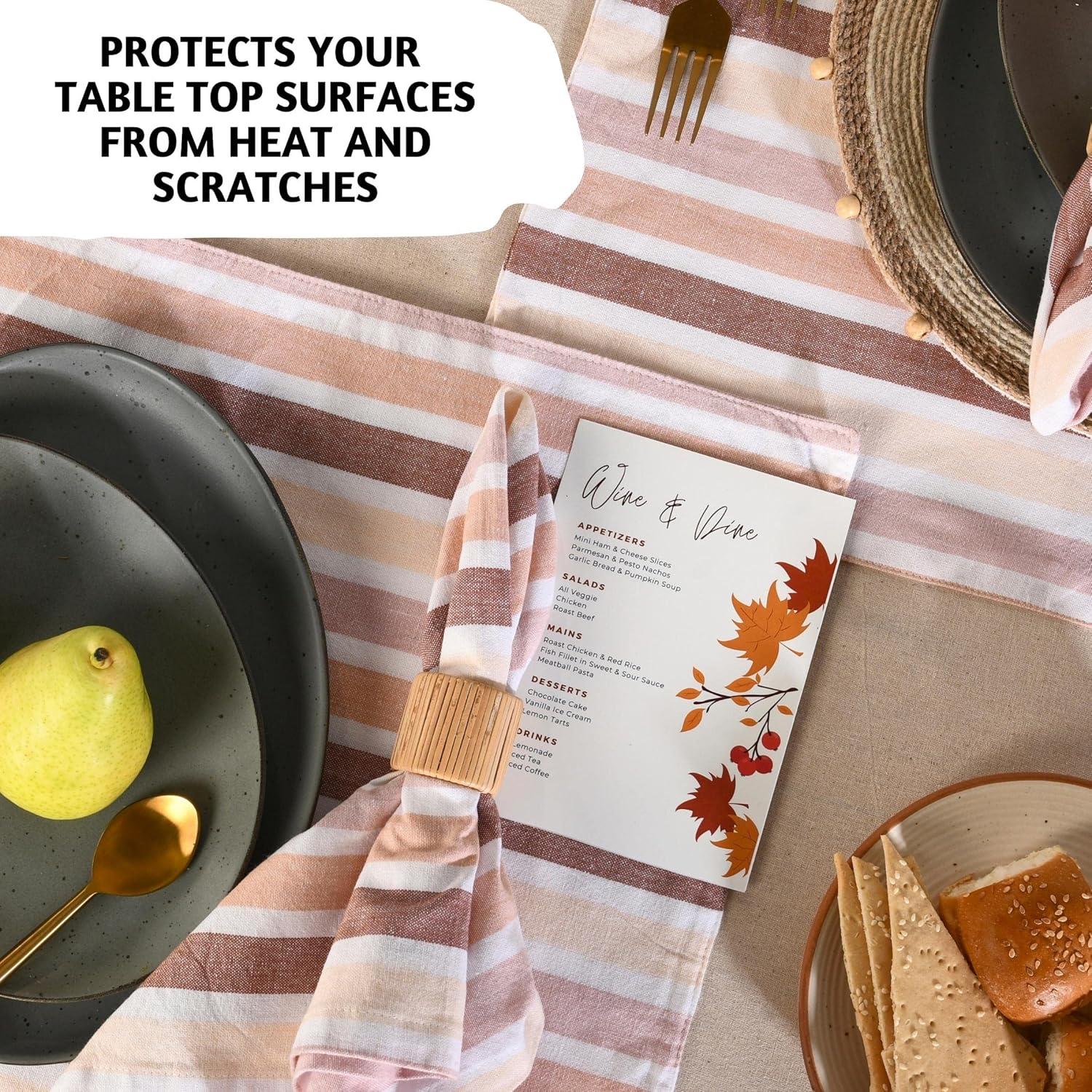 Folkulture Woven Placemats Set of 6, 100% Cotton Table Placemats Heat Resistant, Washable for Boho or Farmhouse Decor 14" x 19" (Christmas Story)