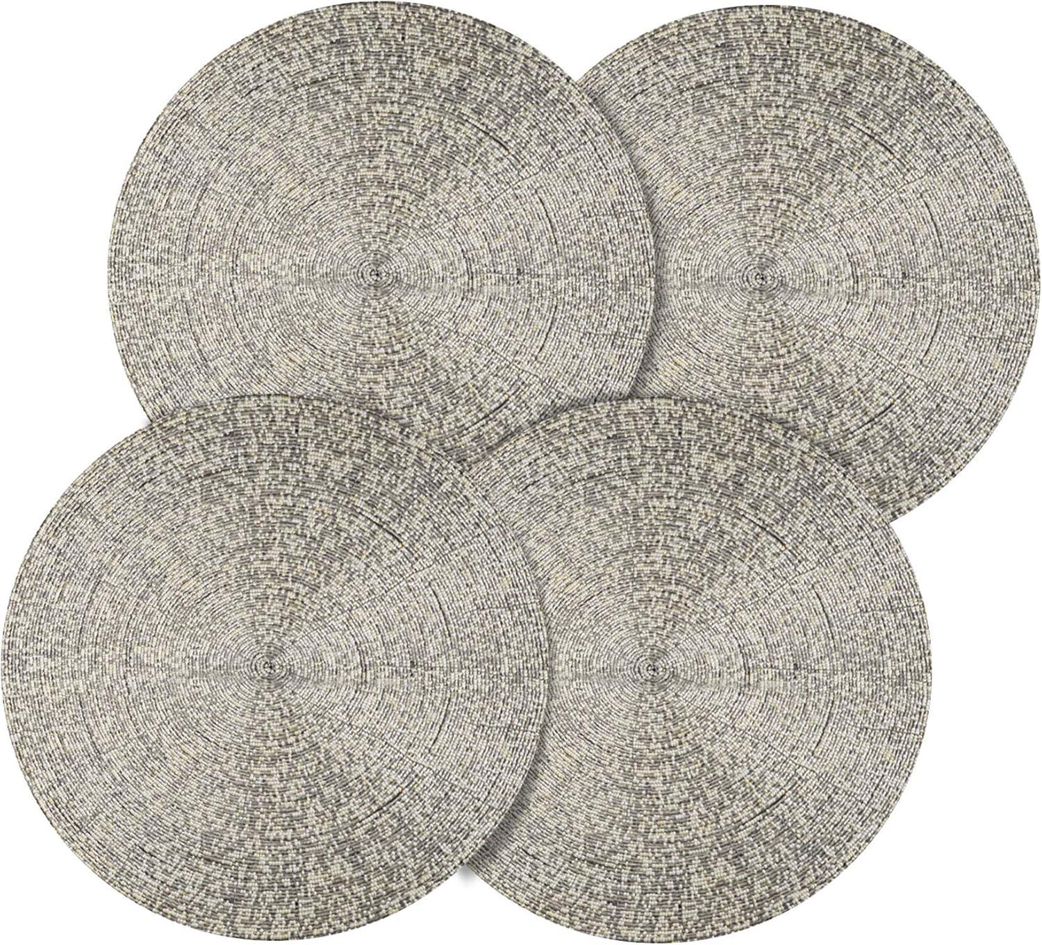 Saro Lifestyle Glass Beaded Design Elegant Glam Placemat (Set of 4)