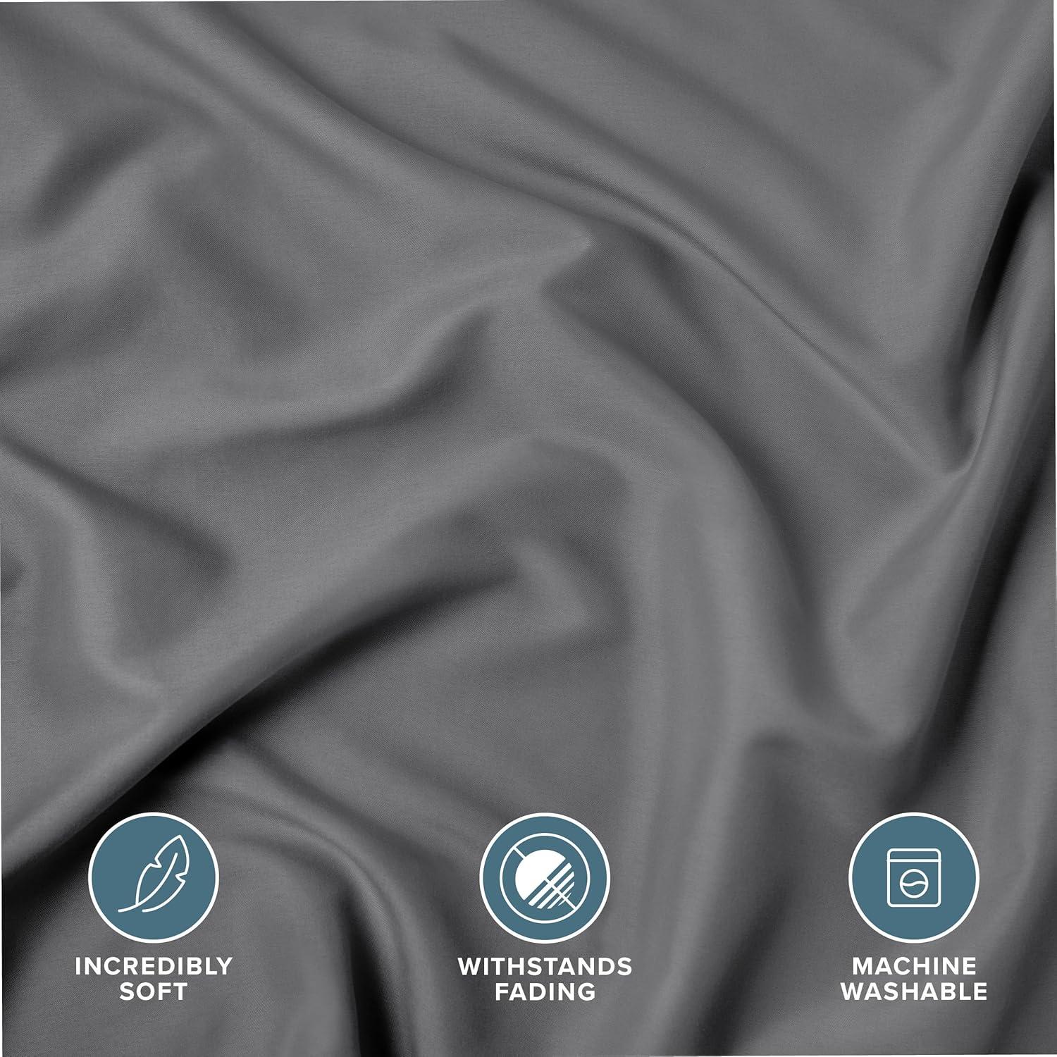 Solid Grey Microfiber Standard Pillow Sham Set by Bare Home