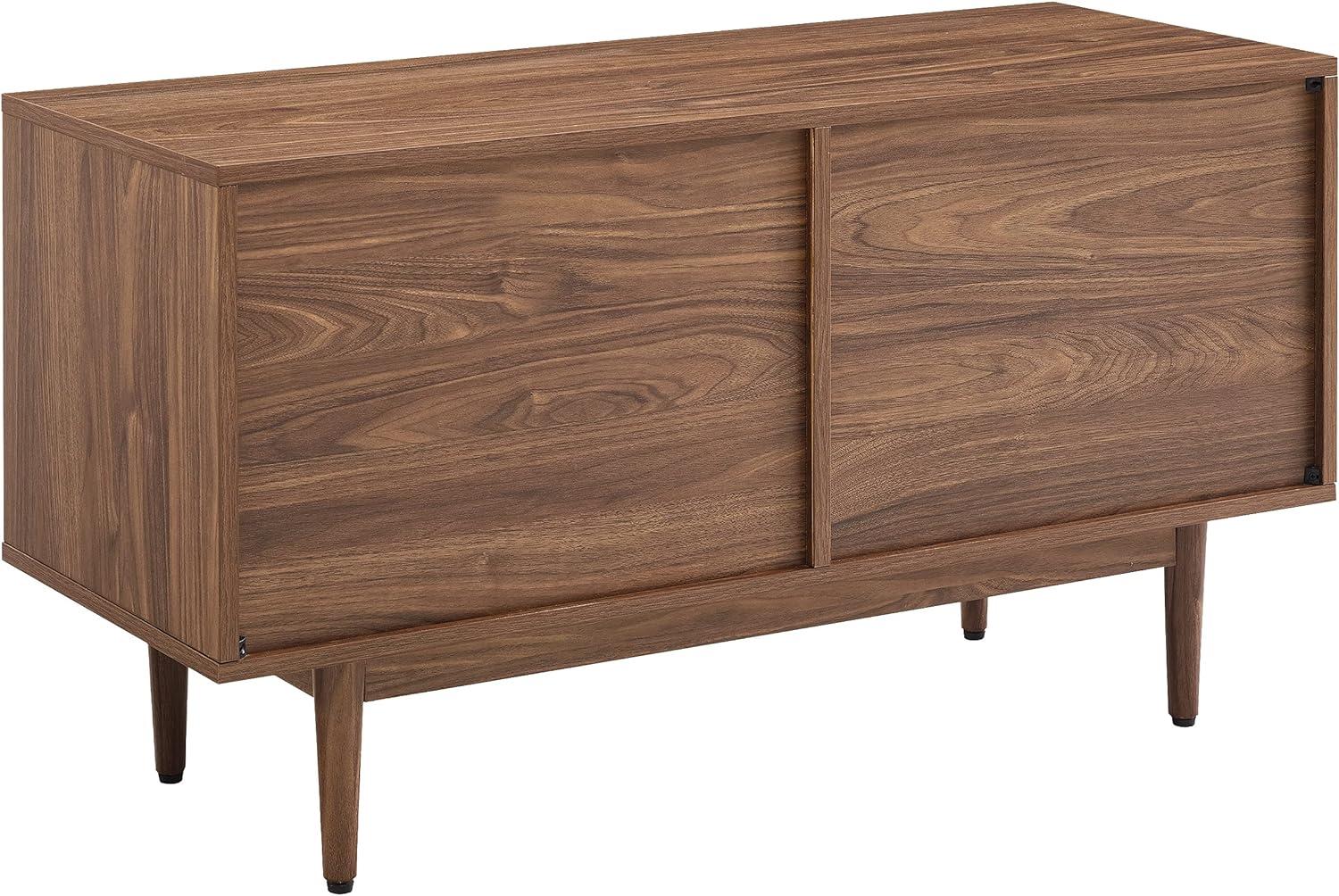 Liam Mid-Century Walnut Record Storage Console - 45in