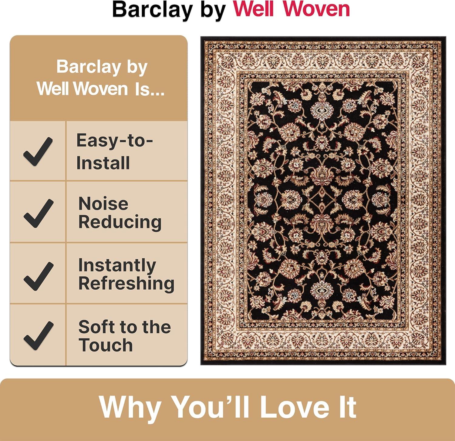 Well Woven Barclay Sarouk Traditional Oriental Panel Green 6'7" x 9'6" Area Rug