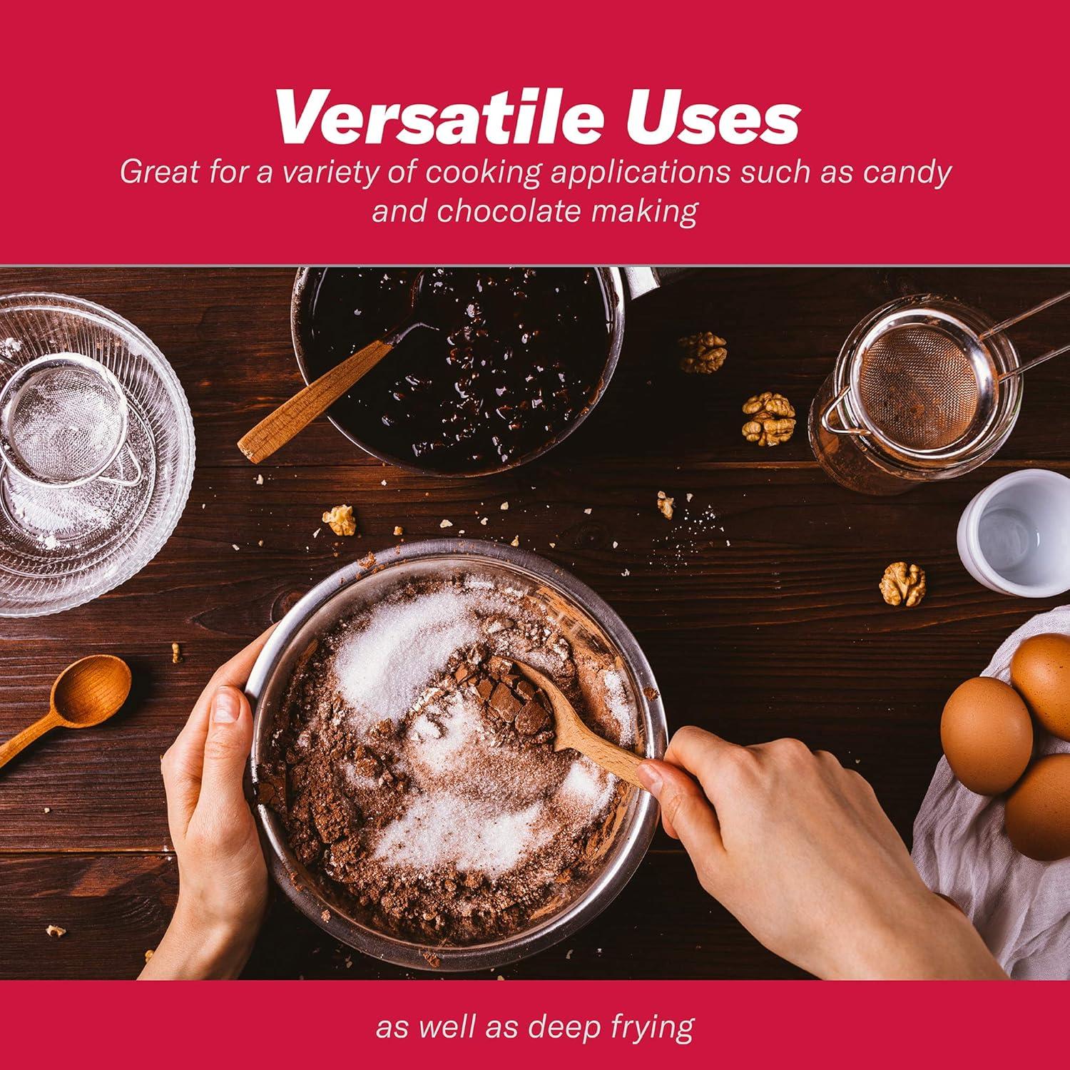 GoodCook Precision Candy and Deep Fry Thermometer with Storage Sleeve, Clear/Red