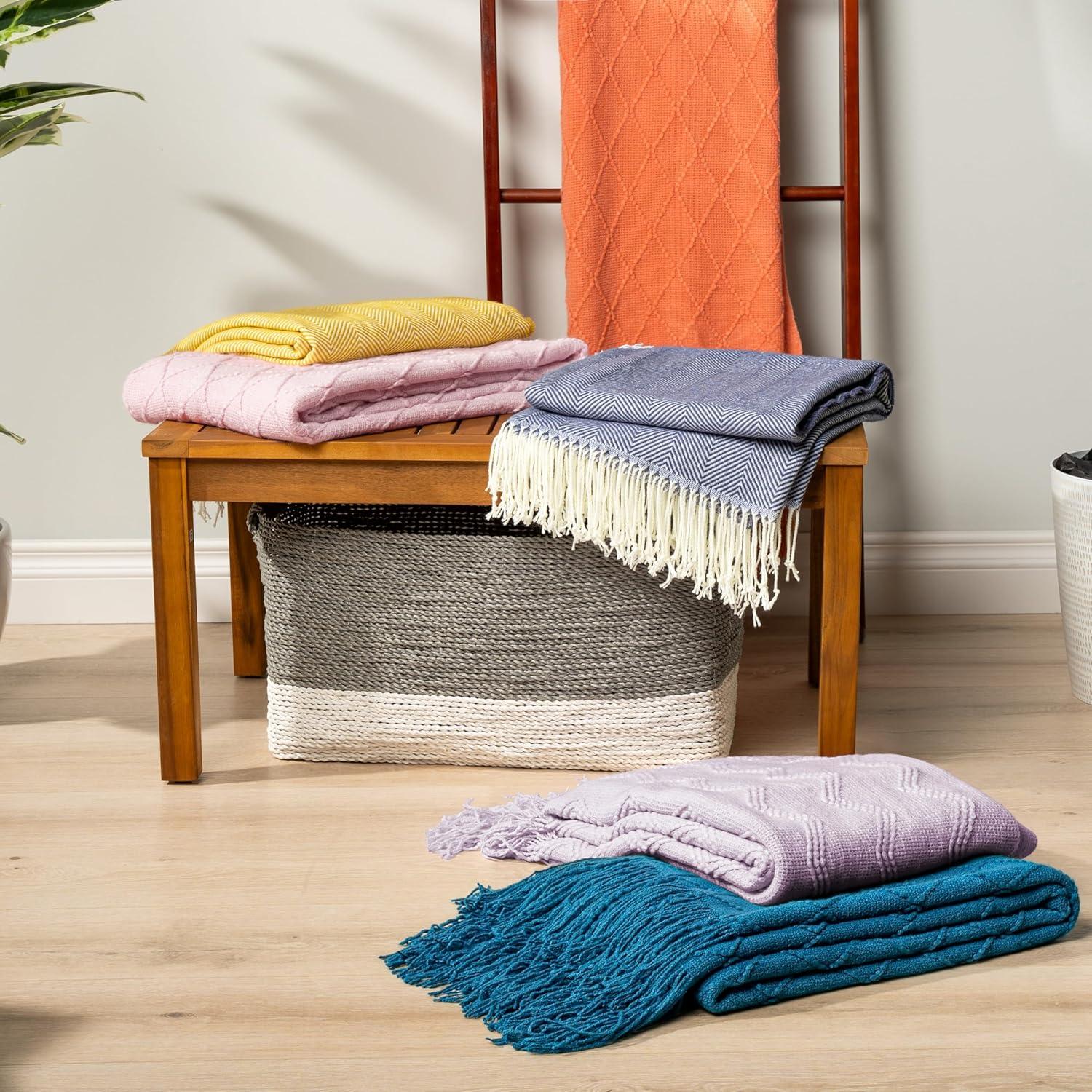 Pavilia Soft Knitted Throw Blanket for Couch, Light Pink, 50x60 & Reviews | Wayfair
