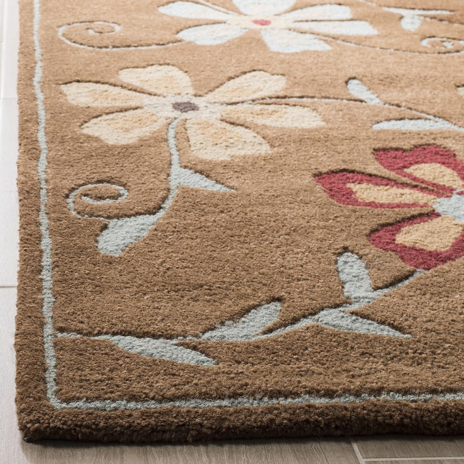 Blossom BLM784 Hand Hooked Area Rug - Camel/Multi - 8'x10' - Safavieh.