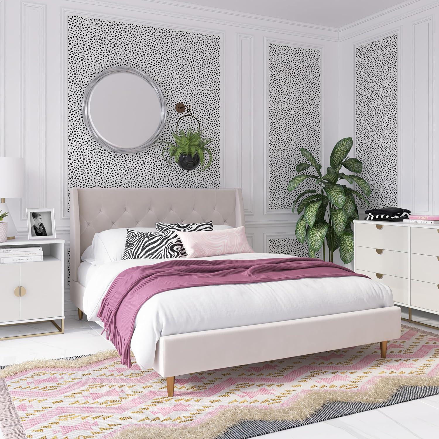 Her Majesty Upholstered Wingback Bed
