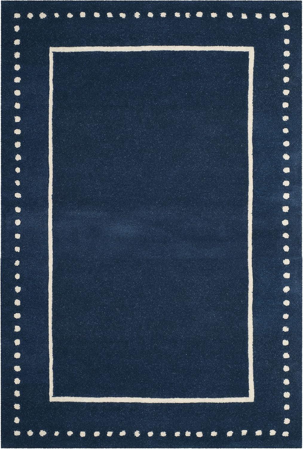 Bella BEL151 Hand Tufted Area Rug - Navy Blue/Ivory - 4'x6' - Safavieh.