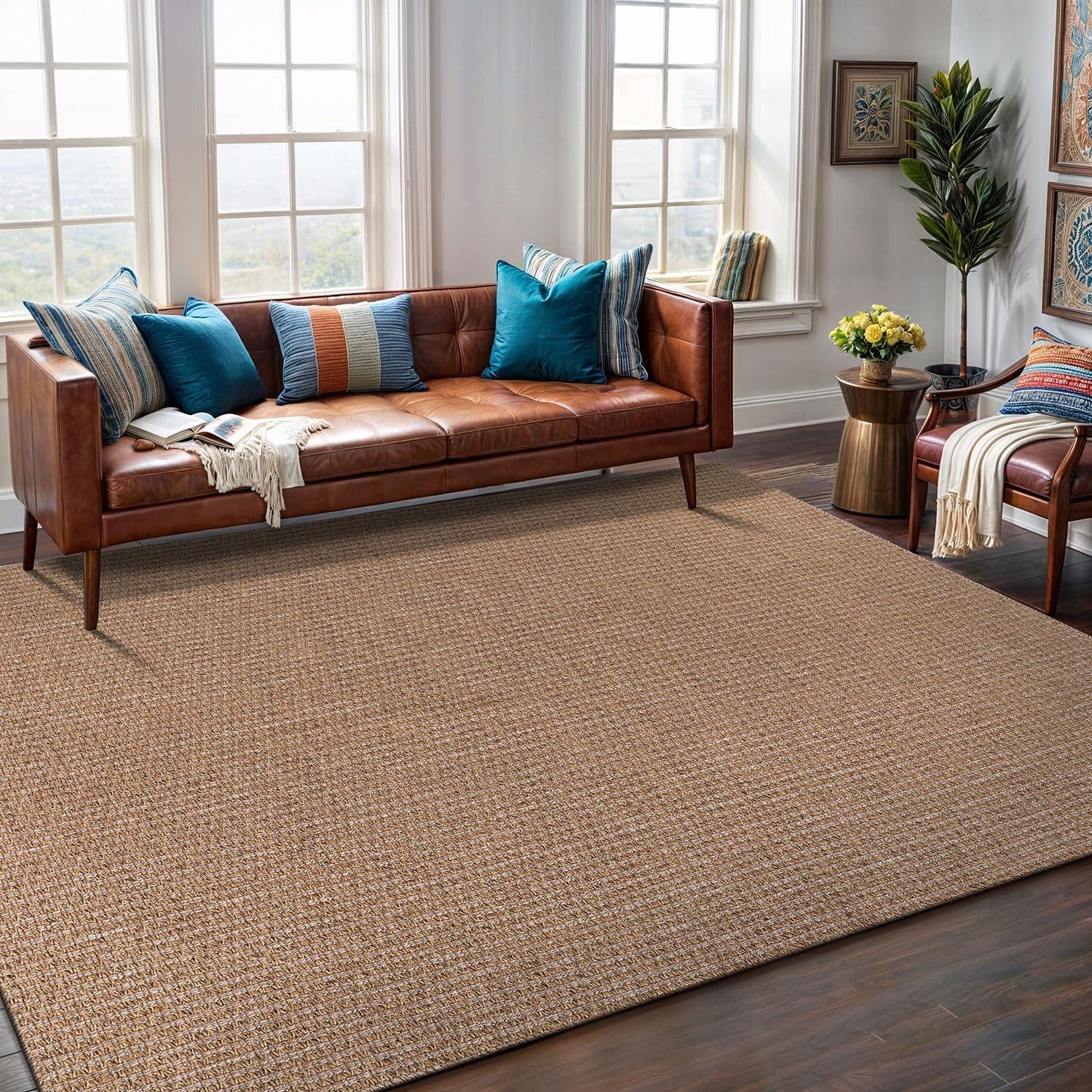 4'x6' Pata Hand Woven Chunky Jute Area Rug, Natural - JONATHAN Y