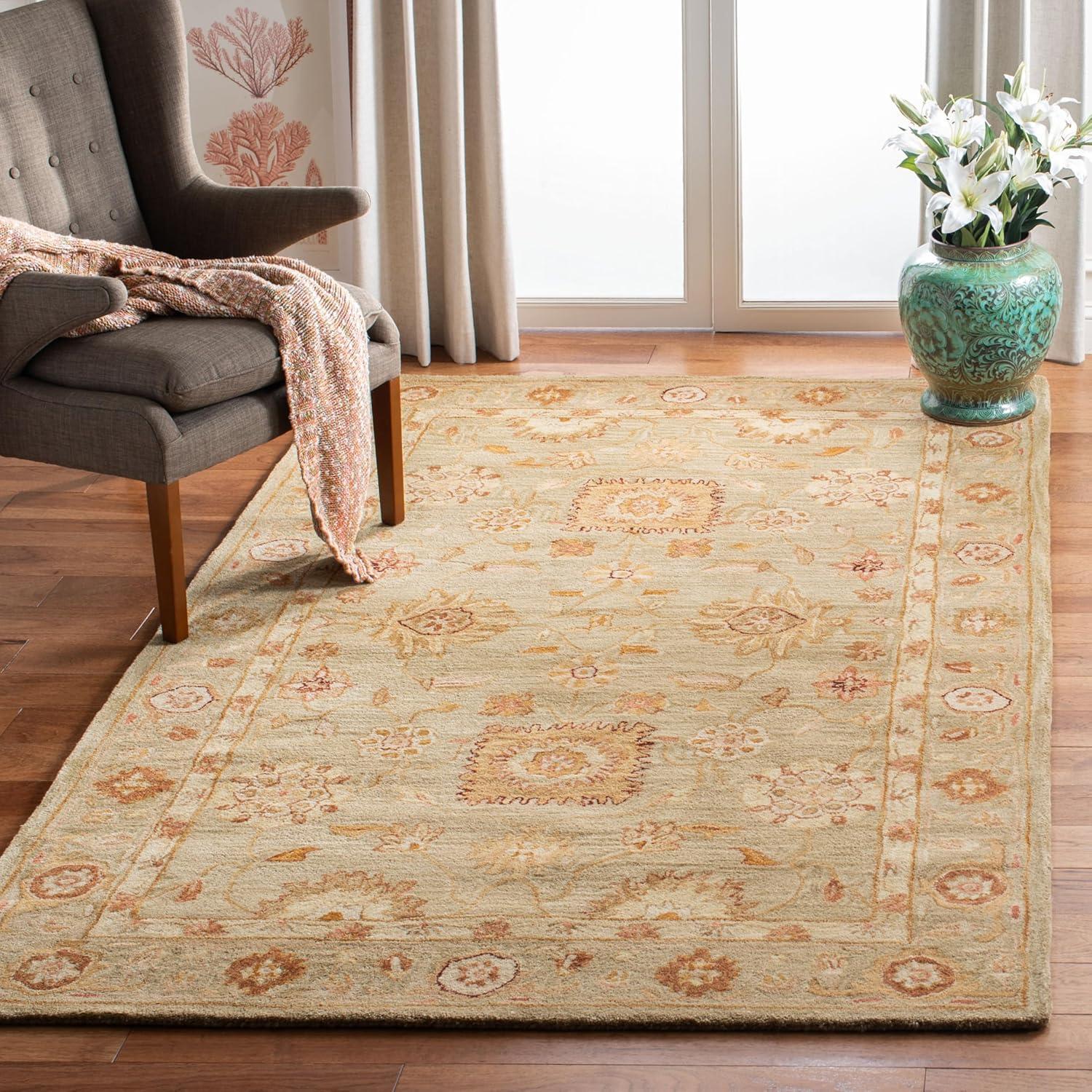 SAFAVIEH Anatolia Sherman Traditional Wool Area Rug, Sage, 6' x 9'