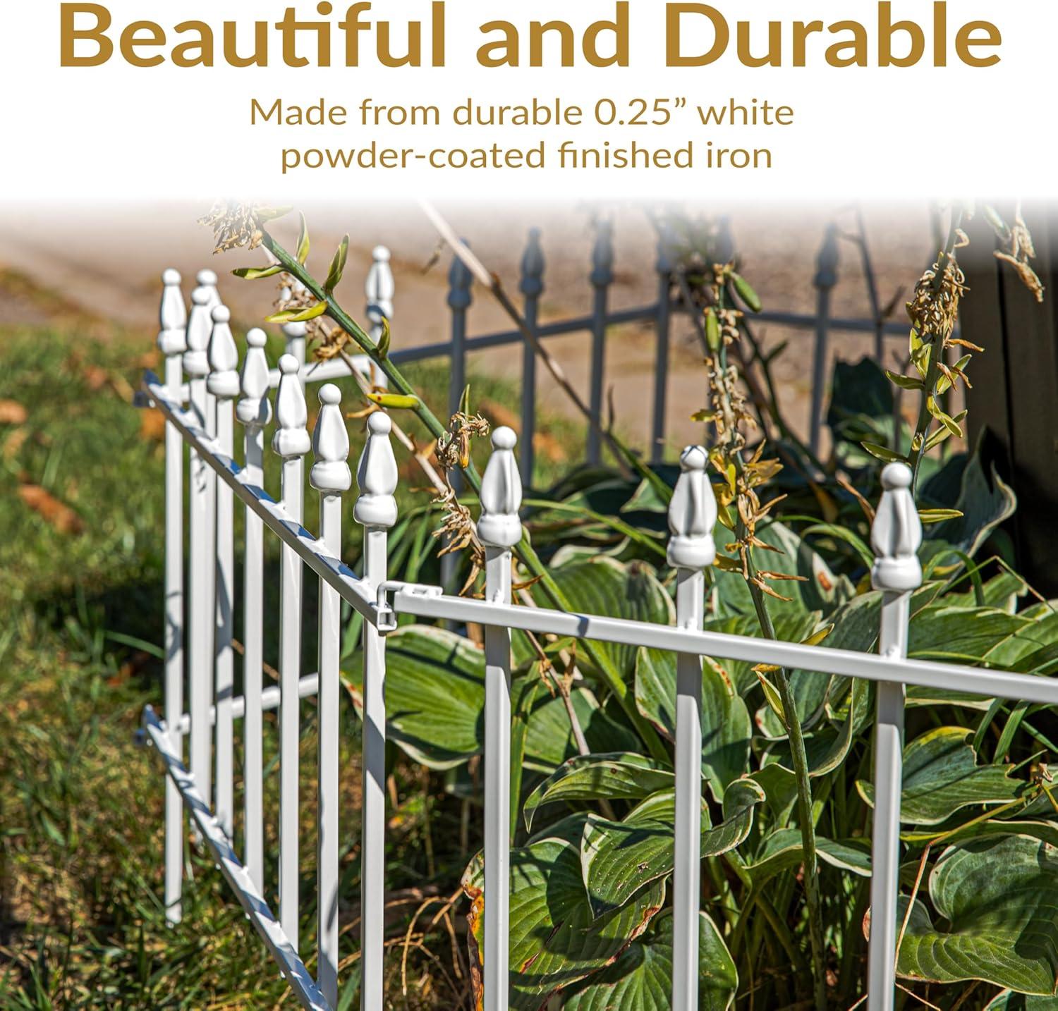 18" x 22" Iron Decorative Garden Fence Panels (Set of 5)
