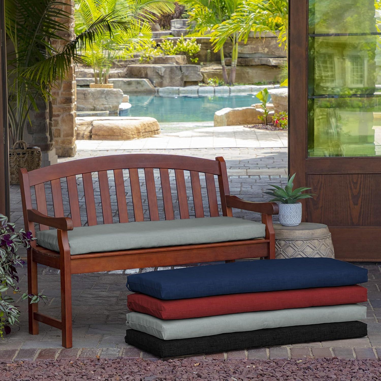Stone Grey Leala EverLuxe Outdoor Bench Cushion 17x46