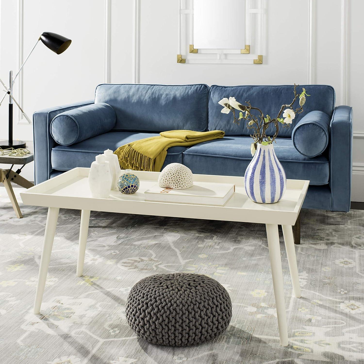 Nonie Coffee Table With Tray - Vintage White - Safavieh