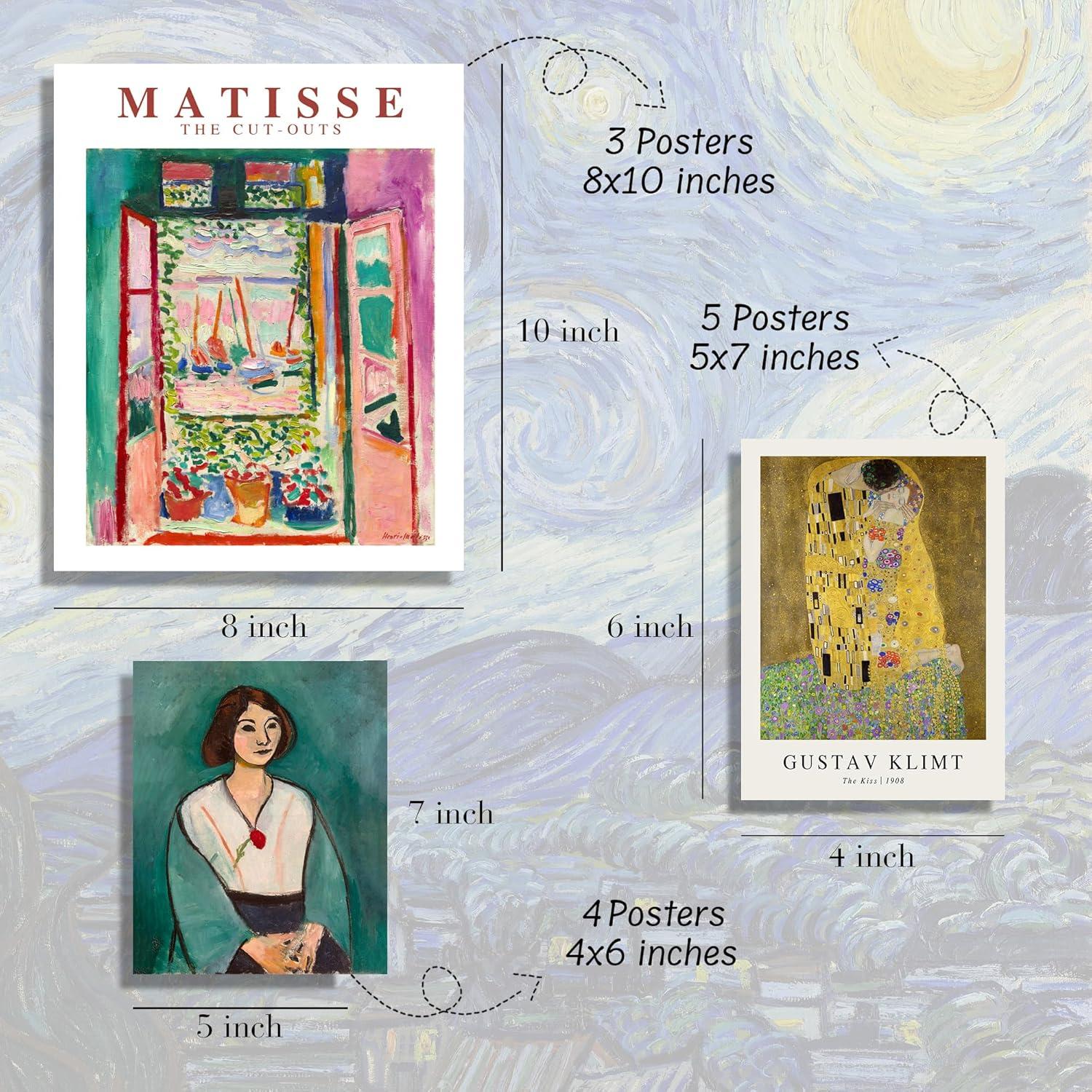 97 Decor Vintage Eclectic Wall Art Prints - Maximalist Funky Pictures, Bright Famous Artist Prints For Wall Decor, Gallery Colorful Art Posters For Bedroom (unframed)