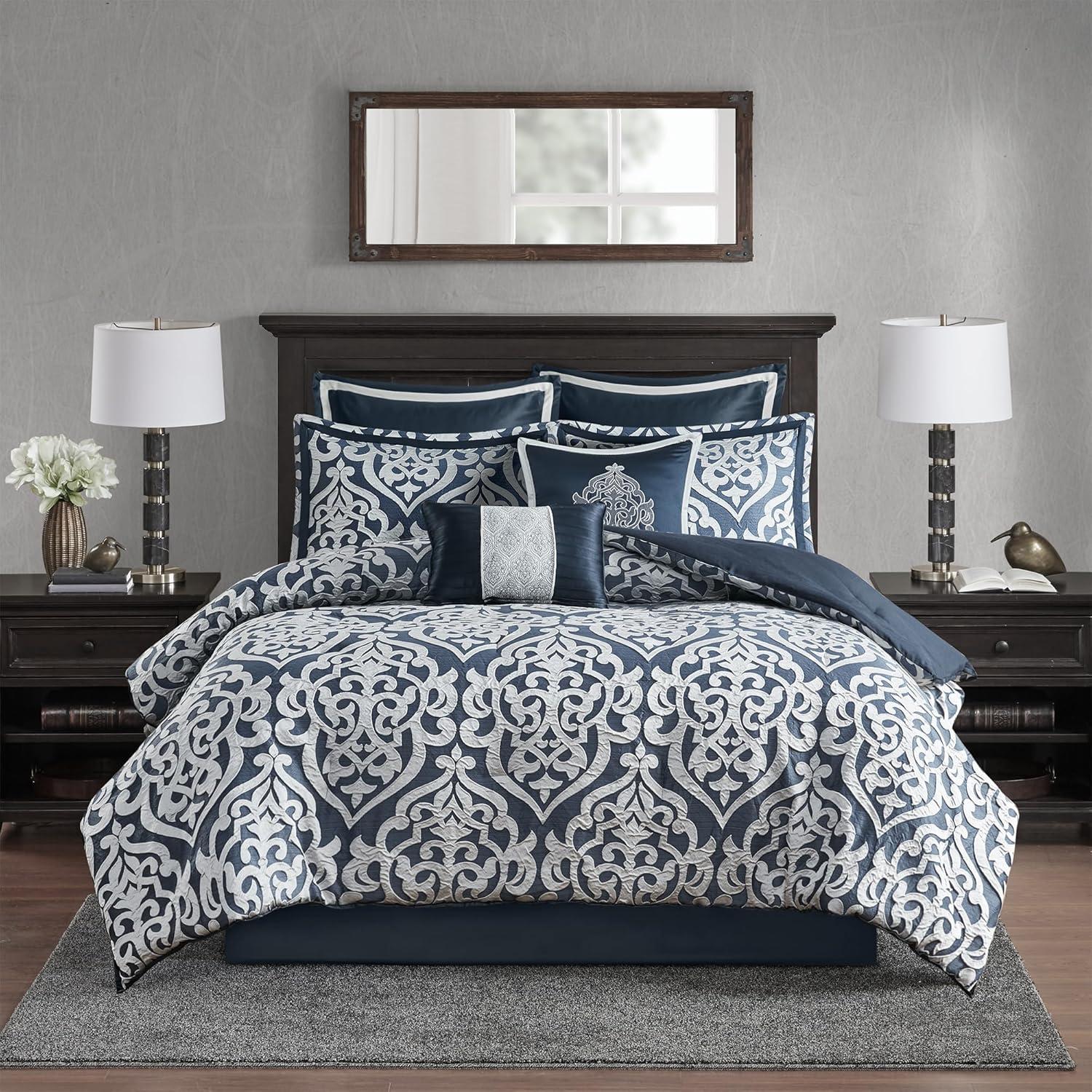 Madison Park Odette Jacquard 8 Piece Comforter Set