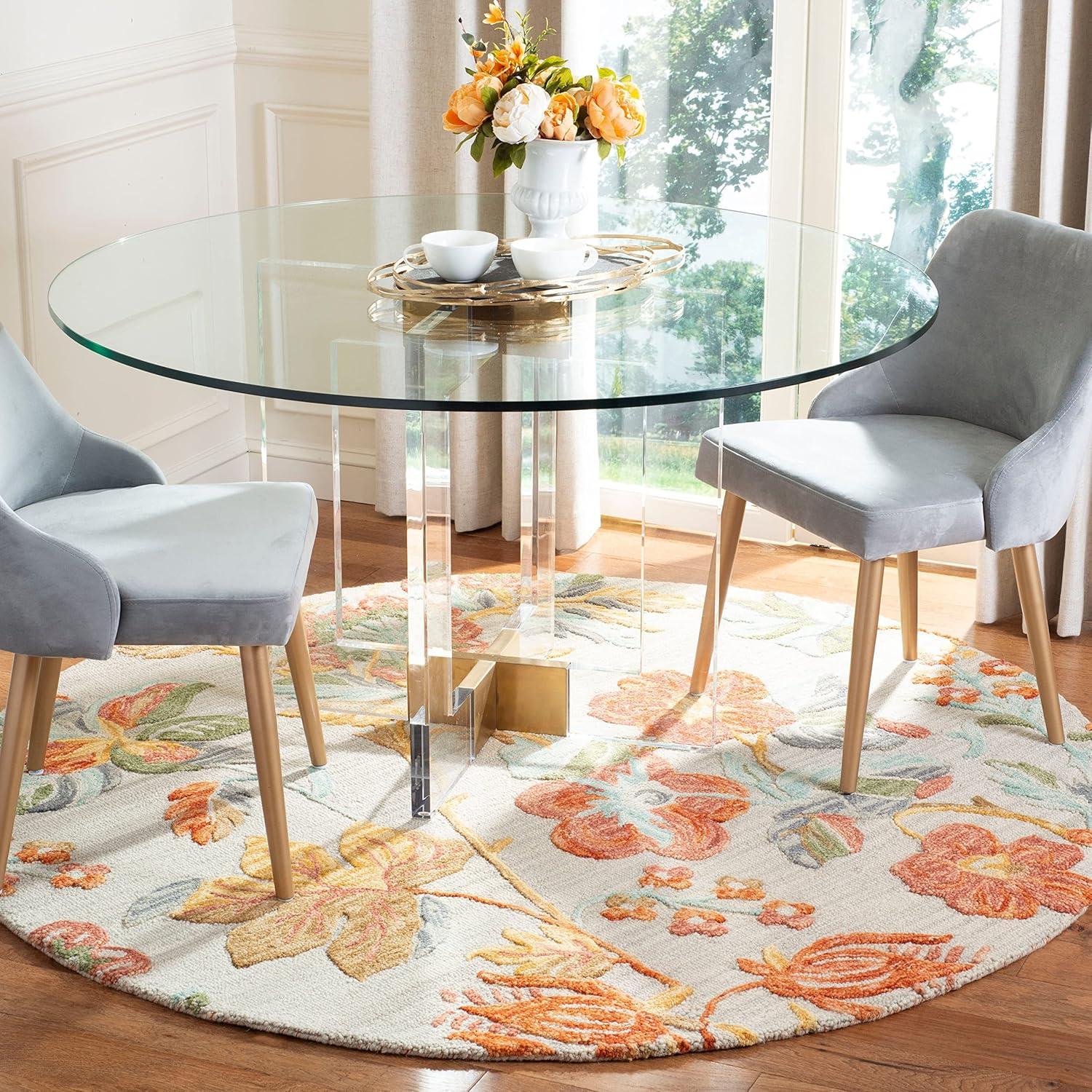 SAFAVIEH Blossom Caiden Floral Wool Runner Rug, Grey/Red, 2'3" x 8'