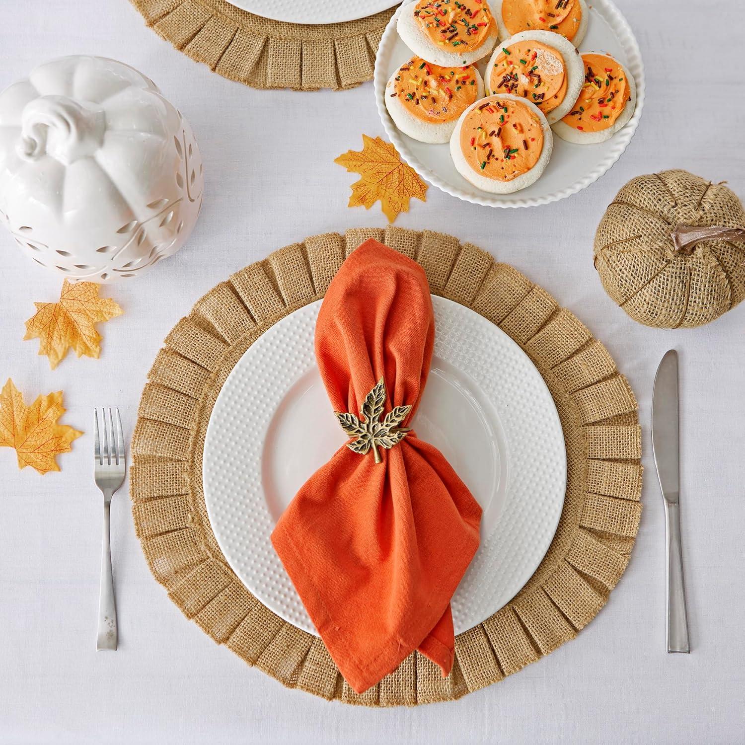 DII Modern Style Cotton Napkin in Spice Orange Finish (Set of 6)