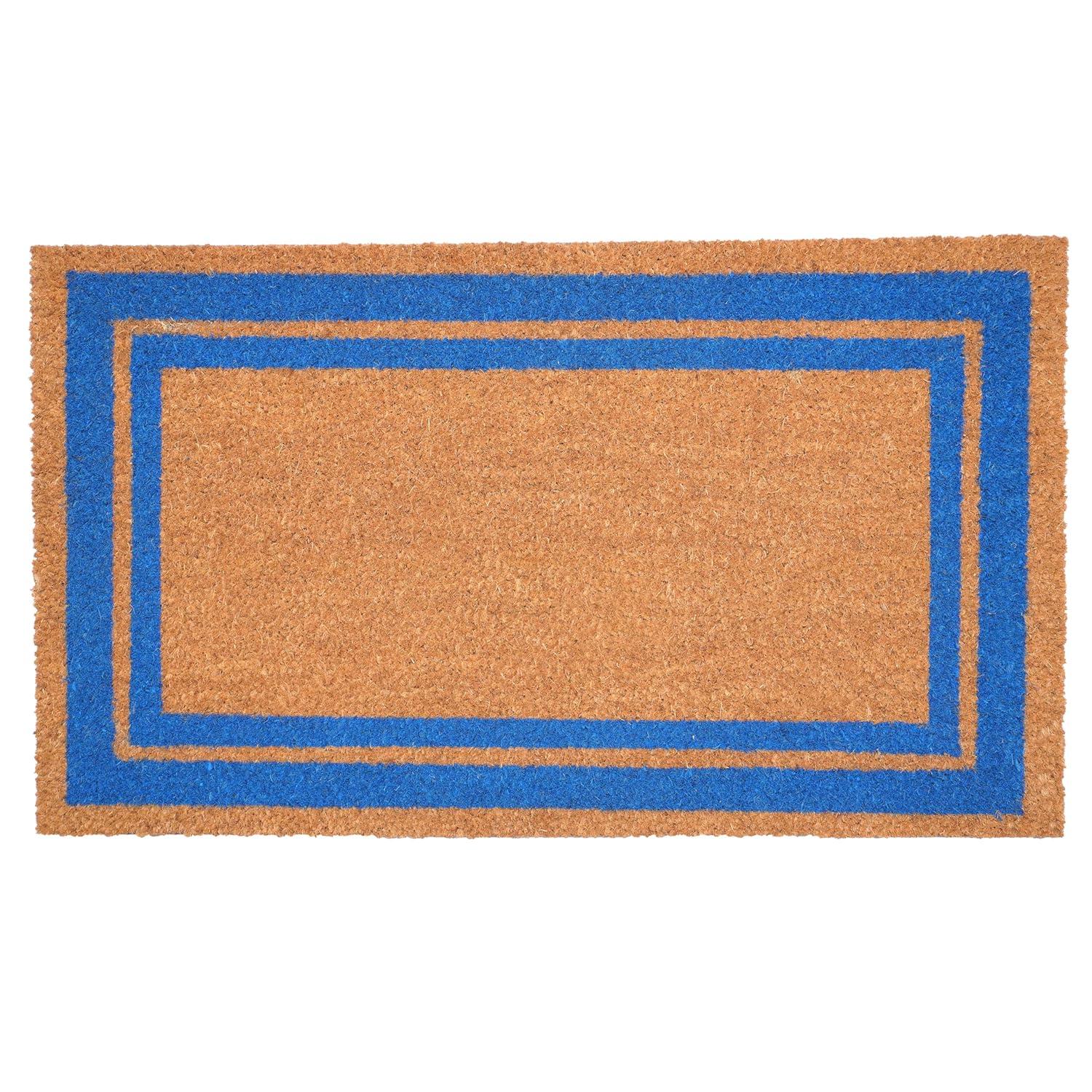 Callowaymills 2-ft x 3-ft Natural/Blue Coir/Vinyl Rectangular Indoor or outdoor Decorative Door mat