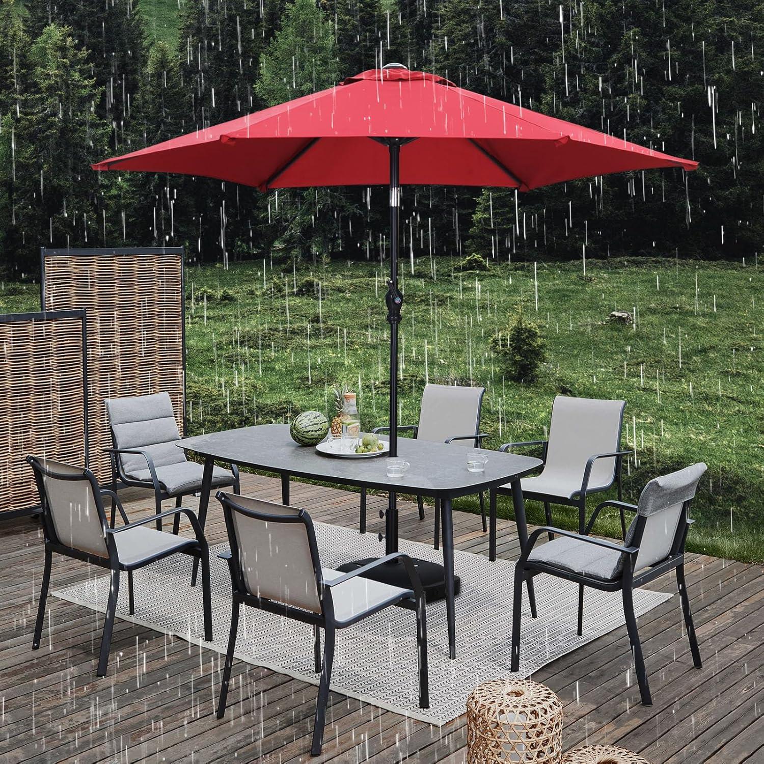 Best Choice Products 7.5ft Heavy-Duty Outdoor Market Patio Umbrella w/ Push Button Tilt, Easy Crank, Red